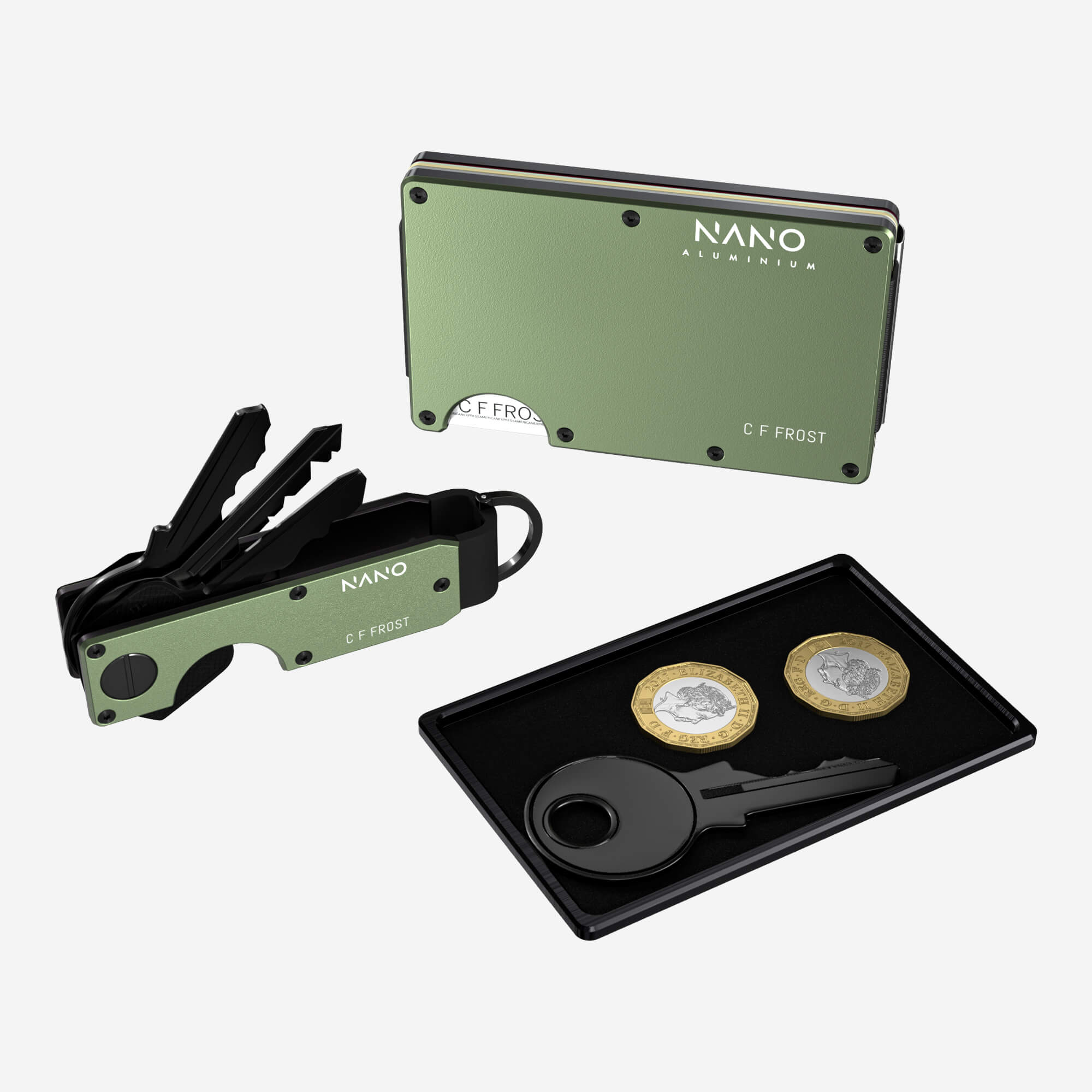 Personalised AirTag Cash Strap Wallet (Heritage Green) Ultimate Bundle