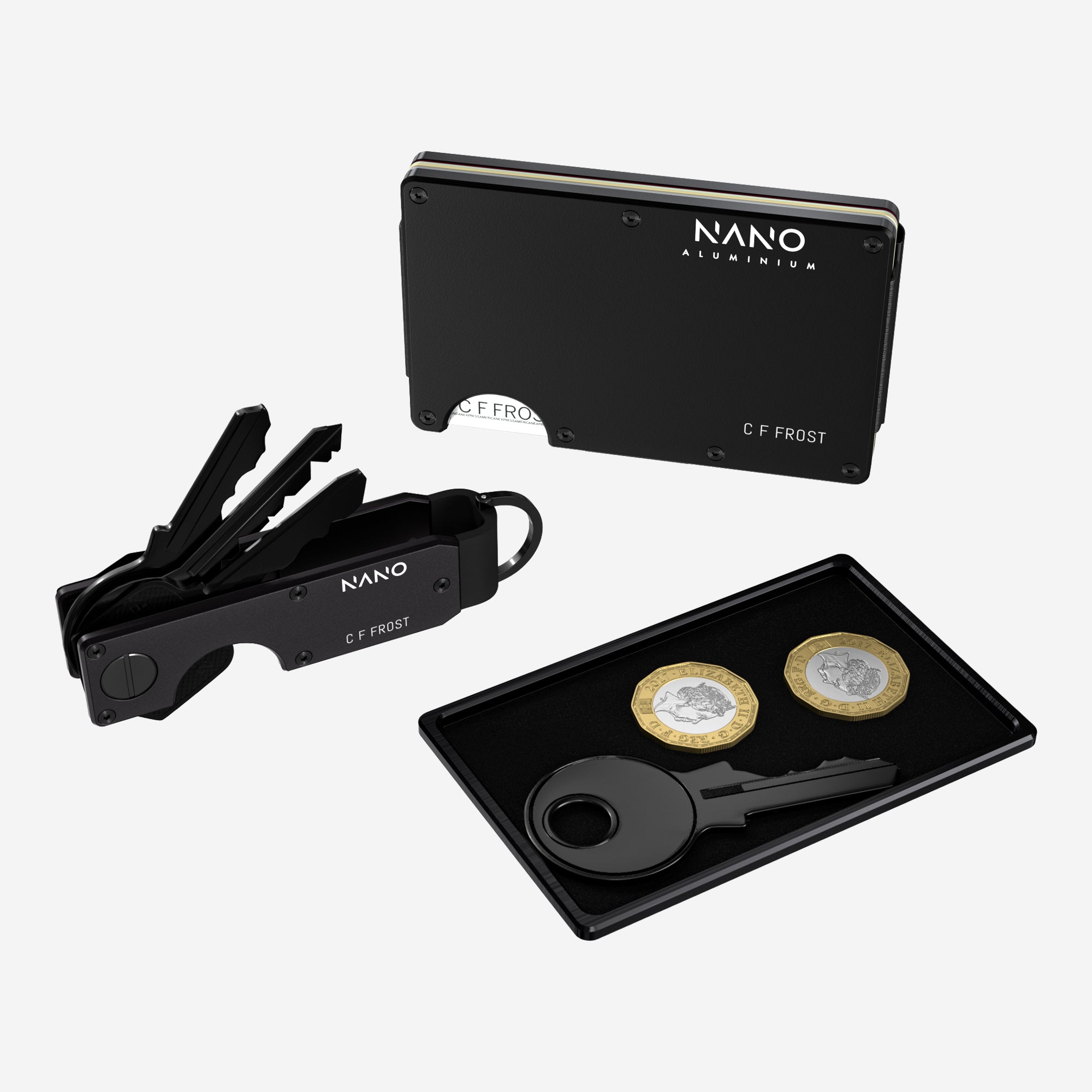 Personalised AirTag Money Clip Wallet (Phantom Black) Ultimate Bundle