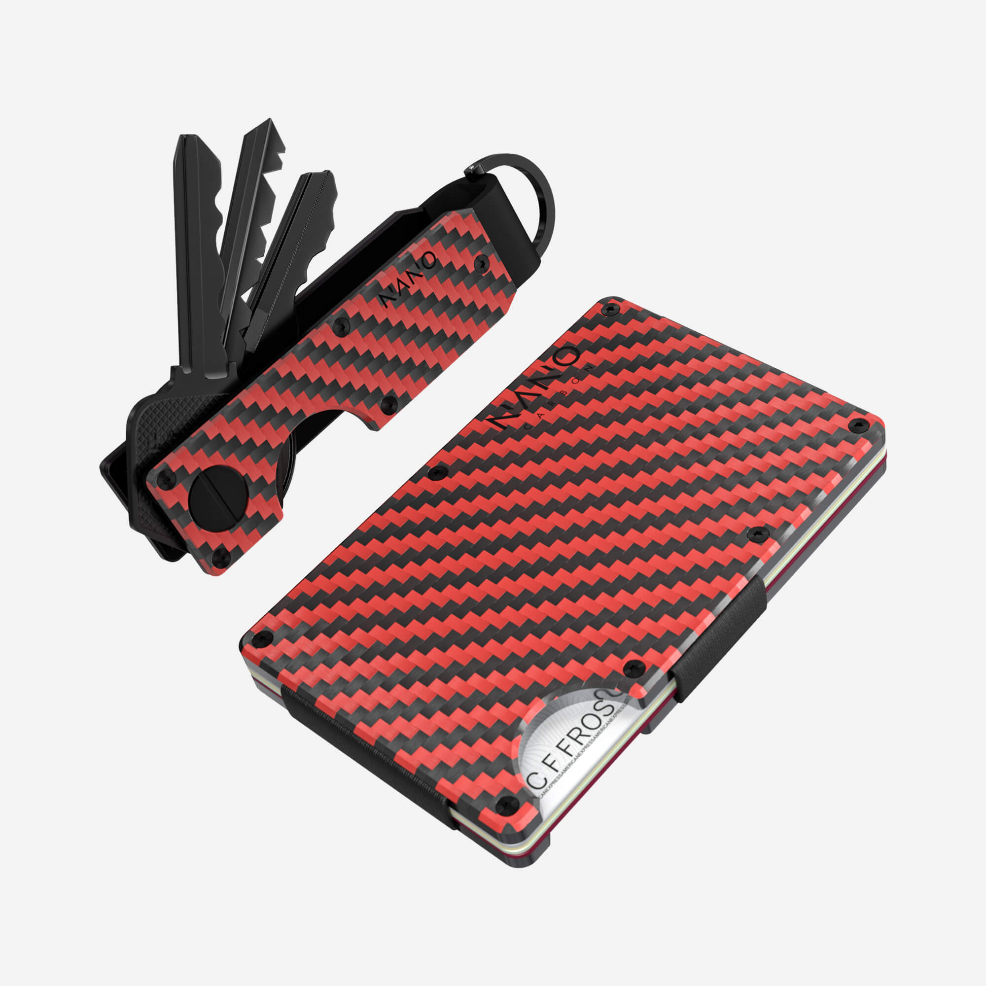 AirTag Money Clip Wallet (Diablo Red/Stealth Black) Everyday Bundle
