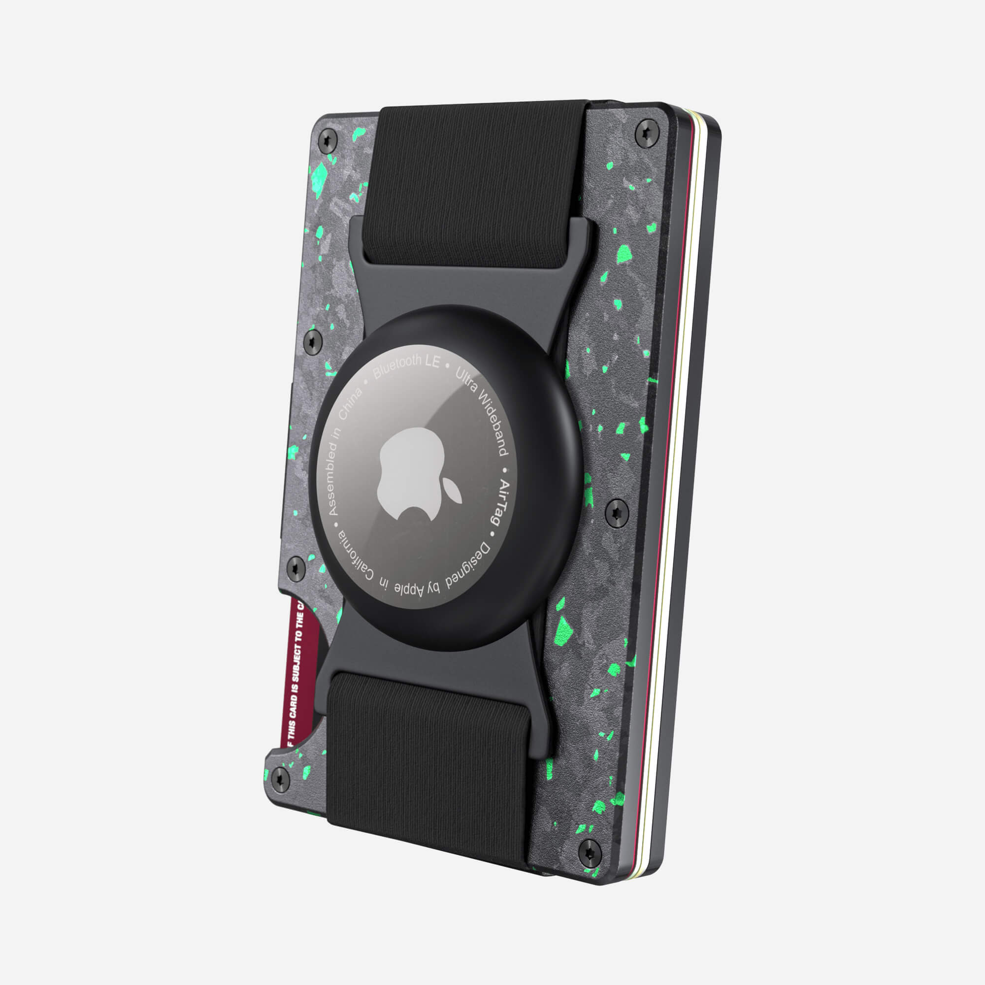 AirTag Cash Strap Wallet (Nero/Verde) Everyday Bundle
