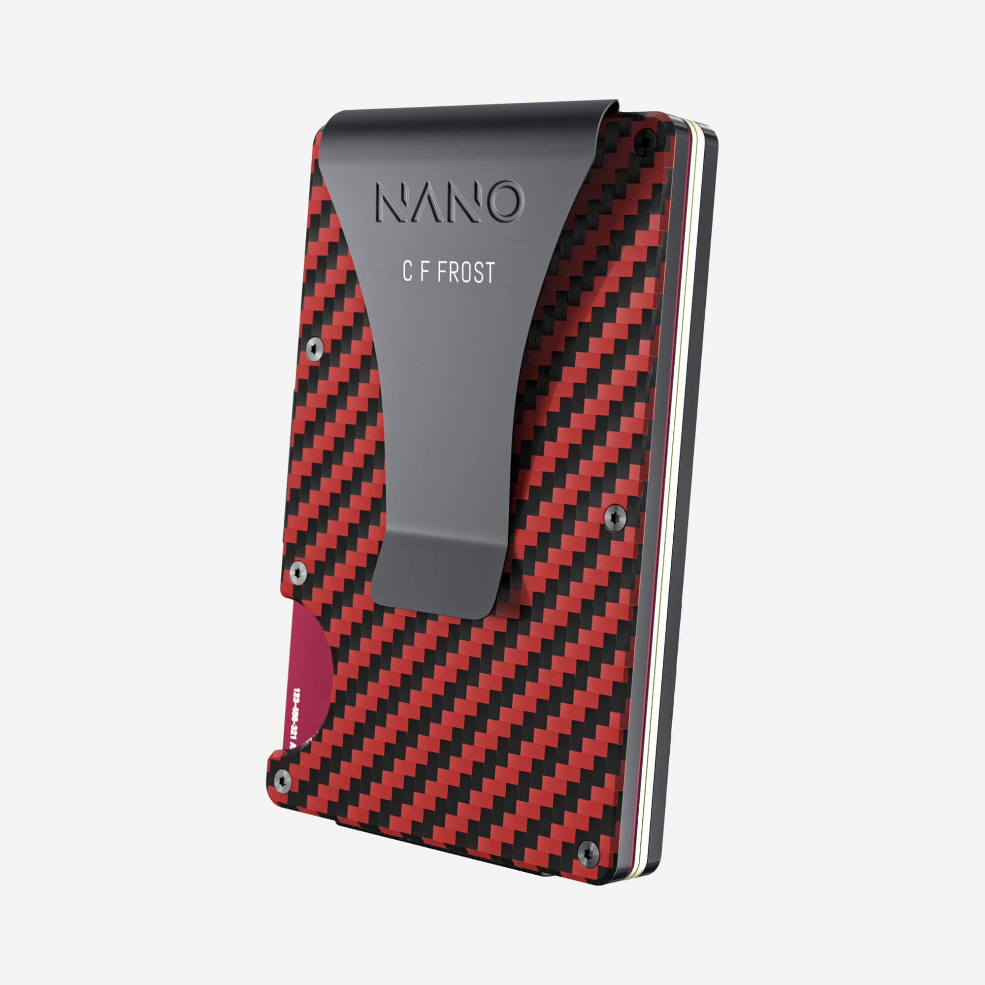 Personalised Money Clip Wallet (Diablo Red/Stealth Black) Essential Bundle