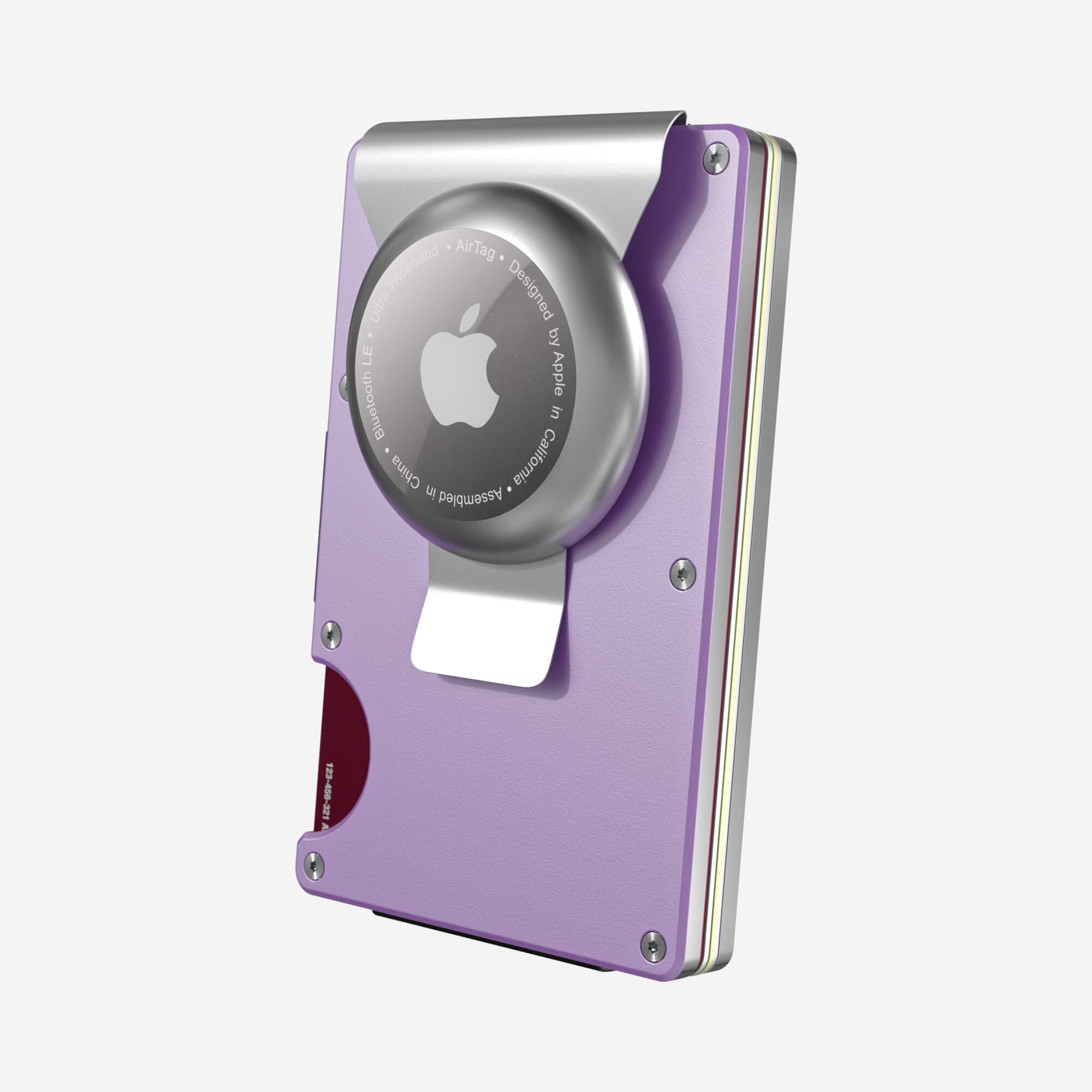 Personalised AirTag Money Clip Wallet (Twilight Lilac) Essential Bundle