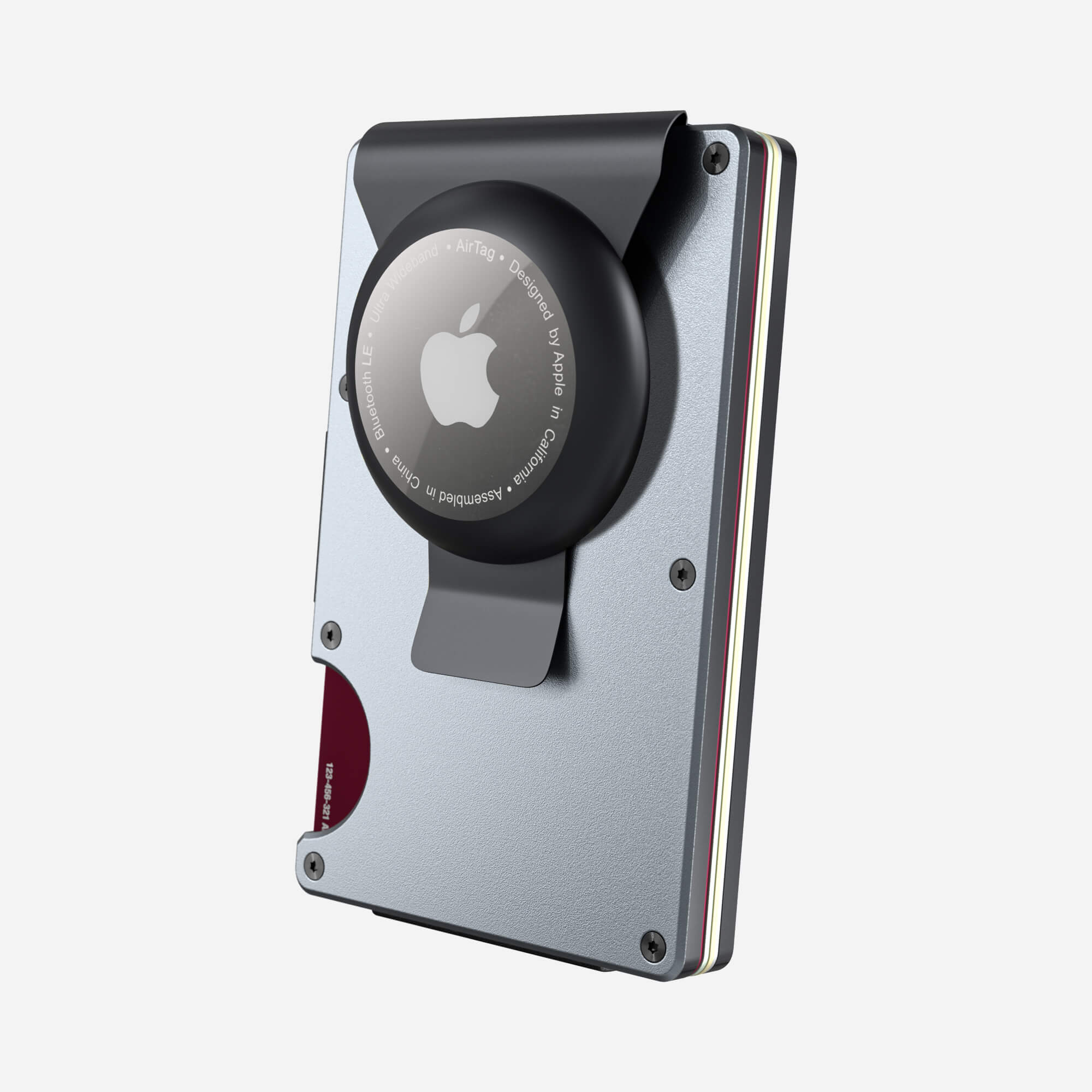 Personalised AirTag Money Clip Wallet (Spyder Grey) Essential Bundle