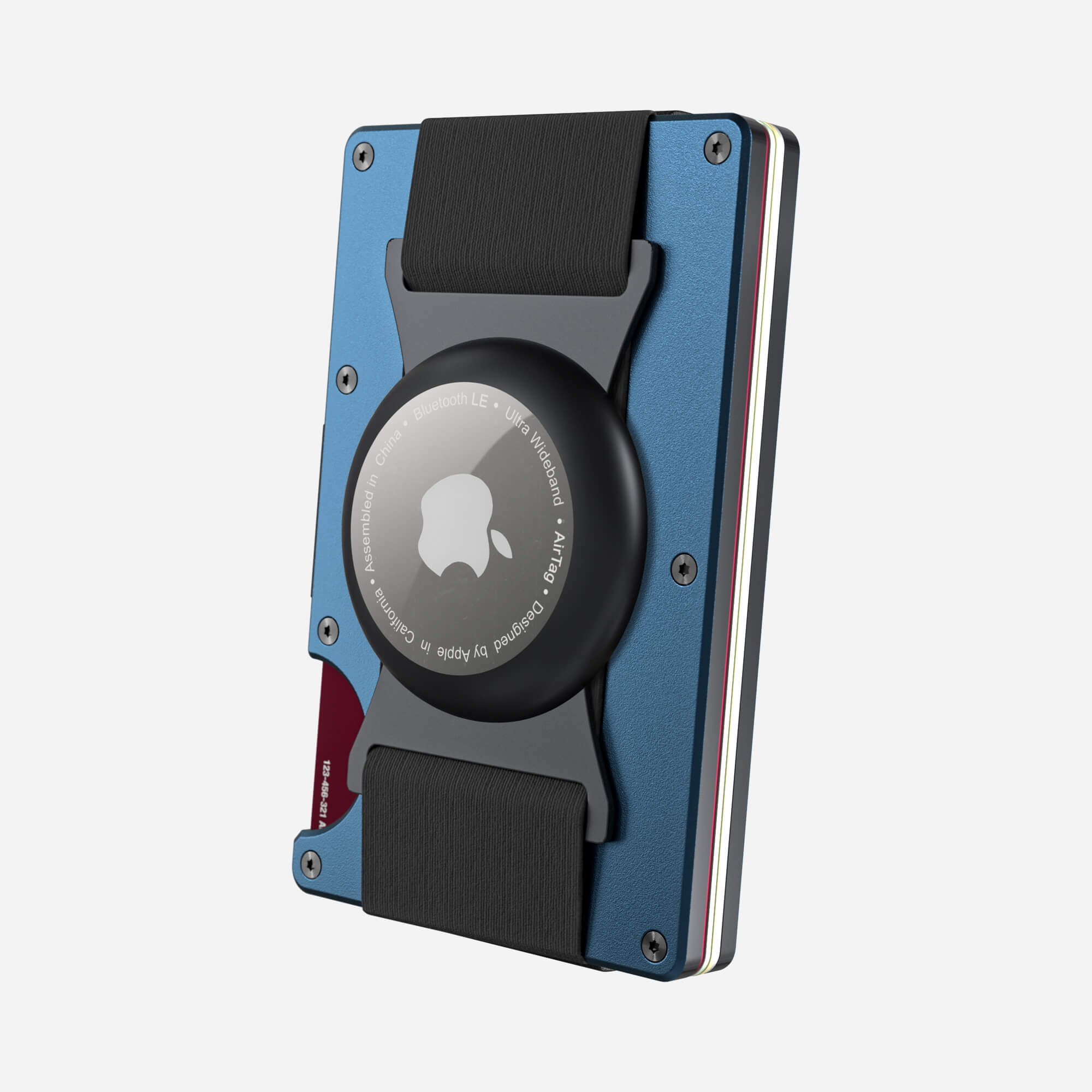 Personalised AirTag Cash Strap Wallet (Riviera Navy) Essential Bundle