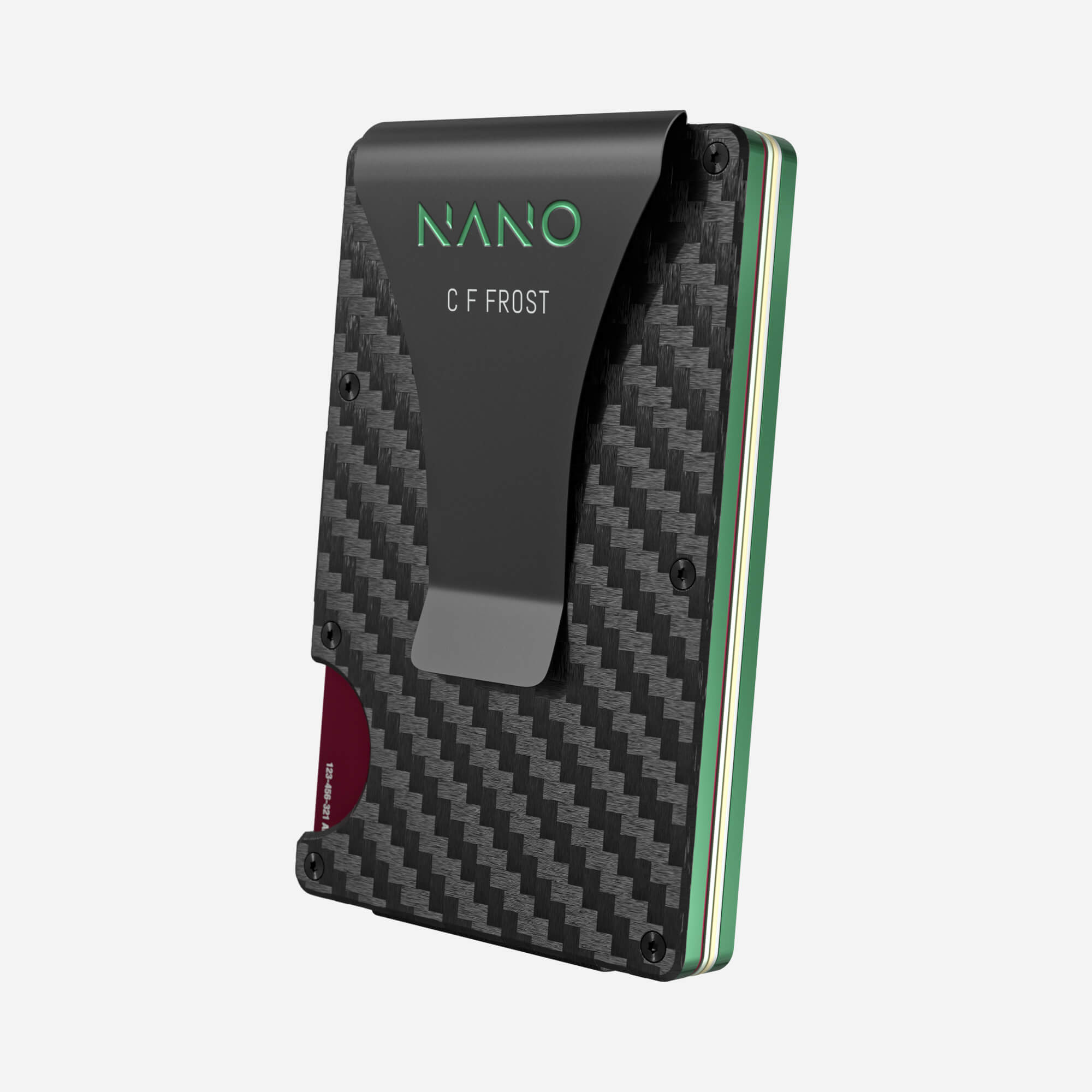 005 Personalised Money Clip Wallet (Stealth Black/Viper Green)