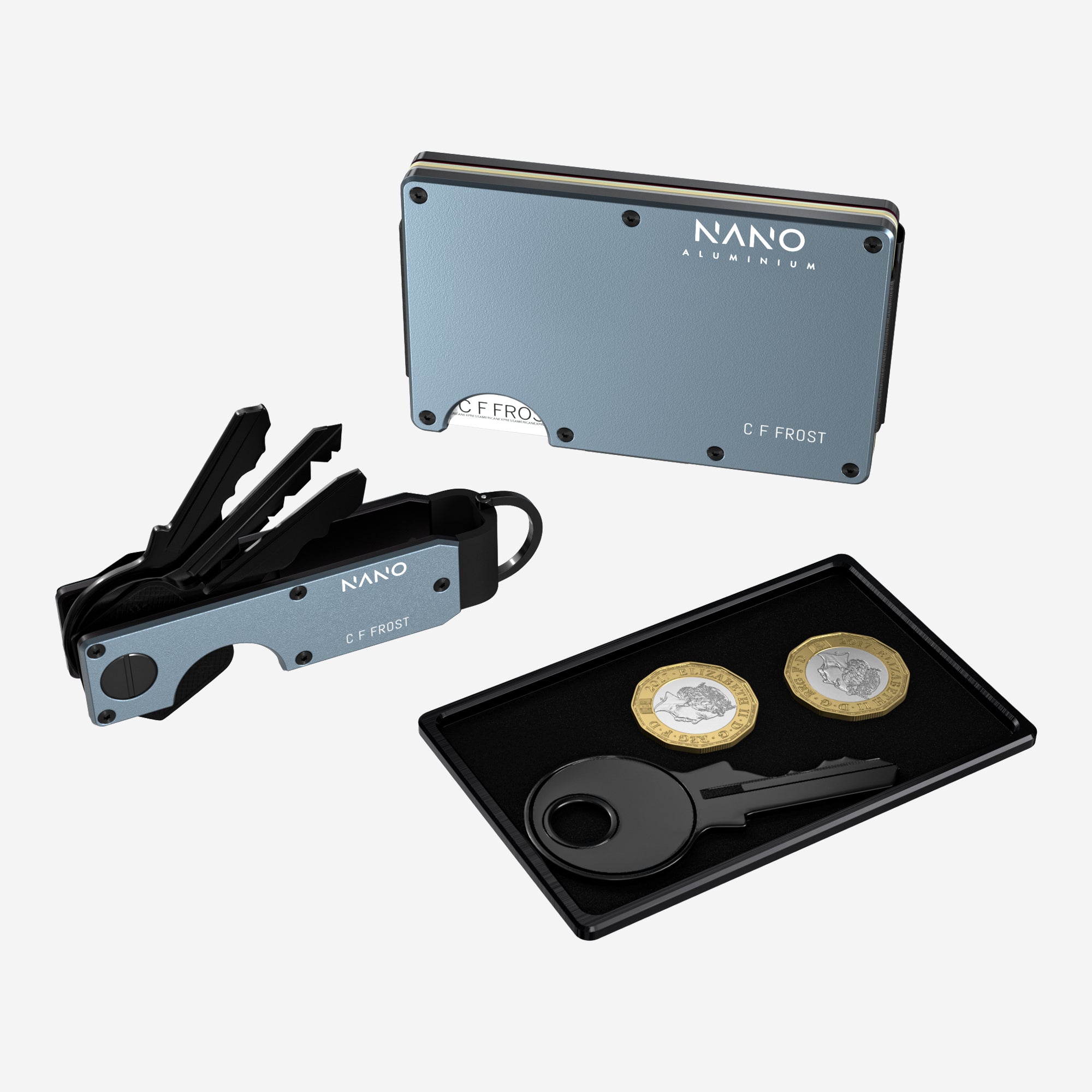 Personalised AirTag Money Clip Wallet (Forza Grey) Ultimate Bundle