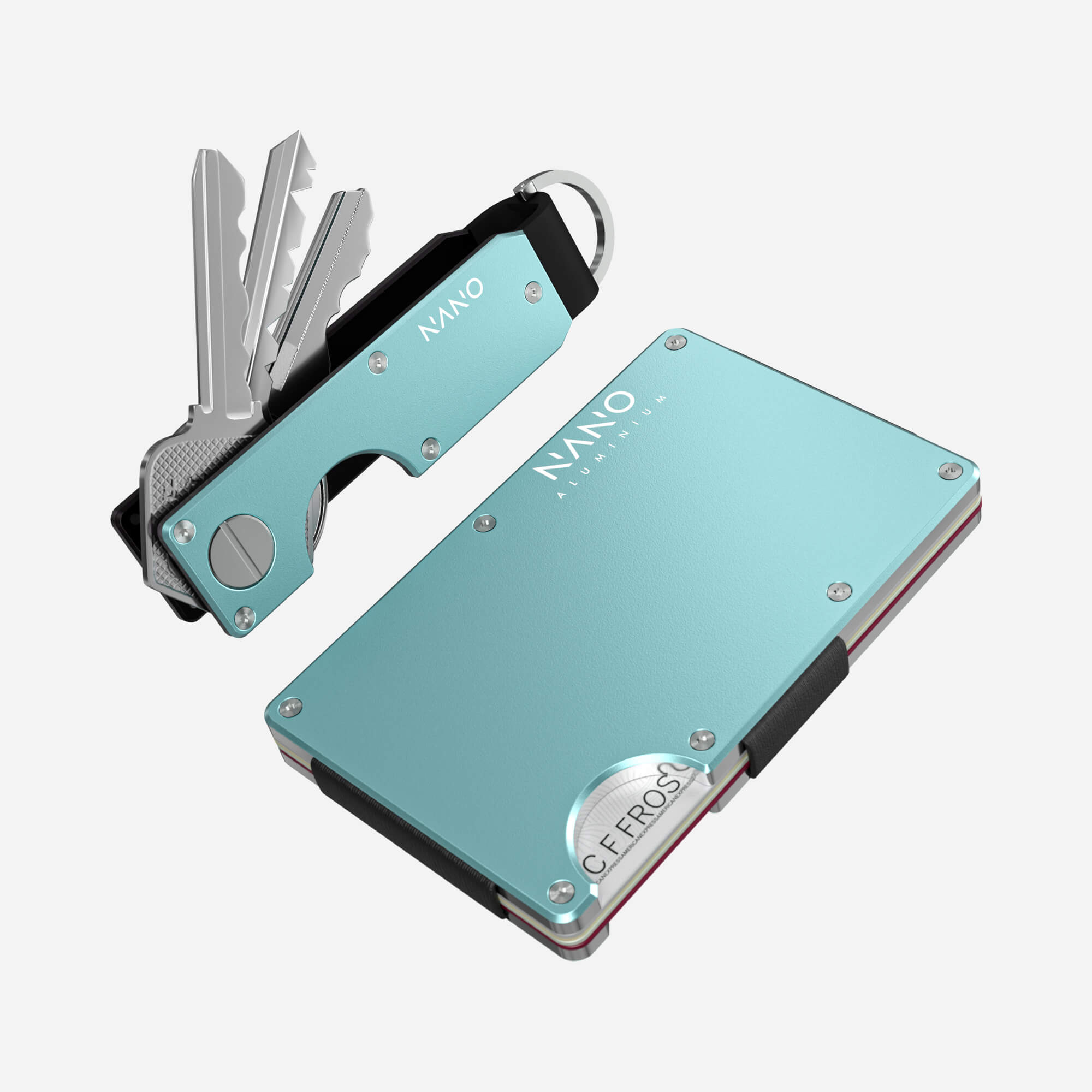 AirTag Money Clip Wallet (Ocean Mist) Everyday Bundle