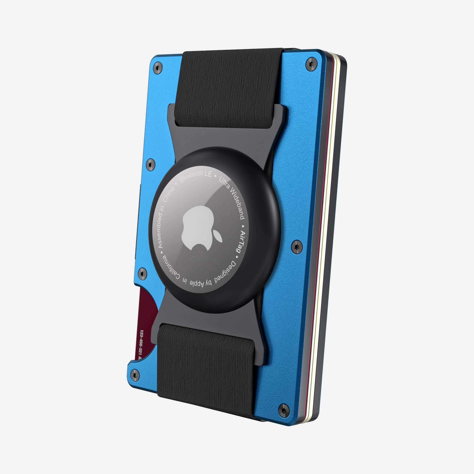Personalised AirTag Cash Strap Wallet (Velocity Blue) Essential Bundle