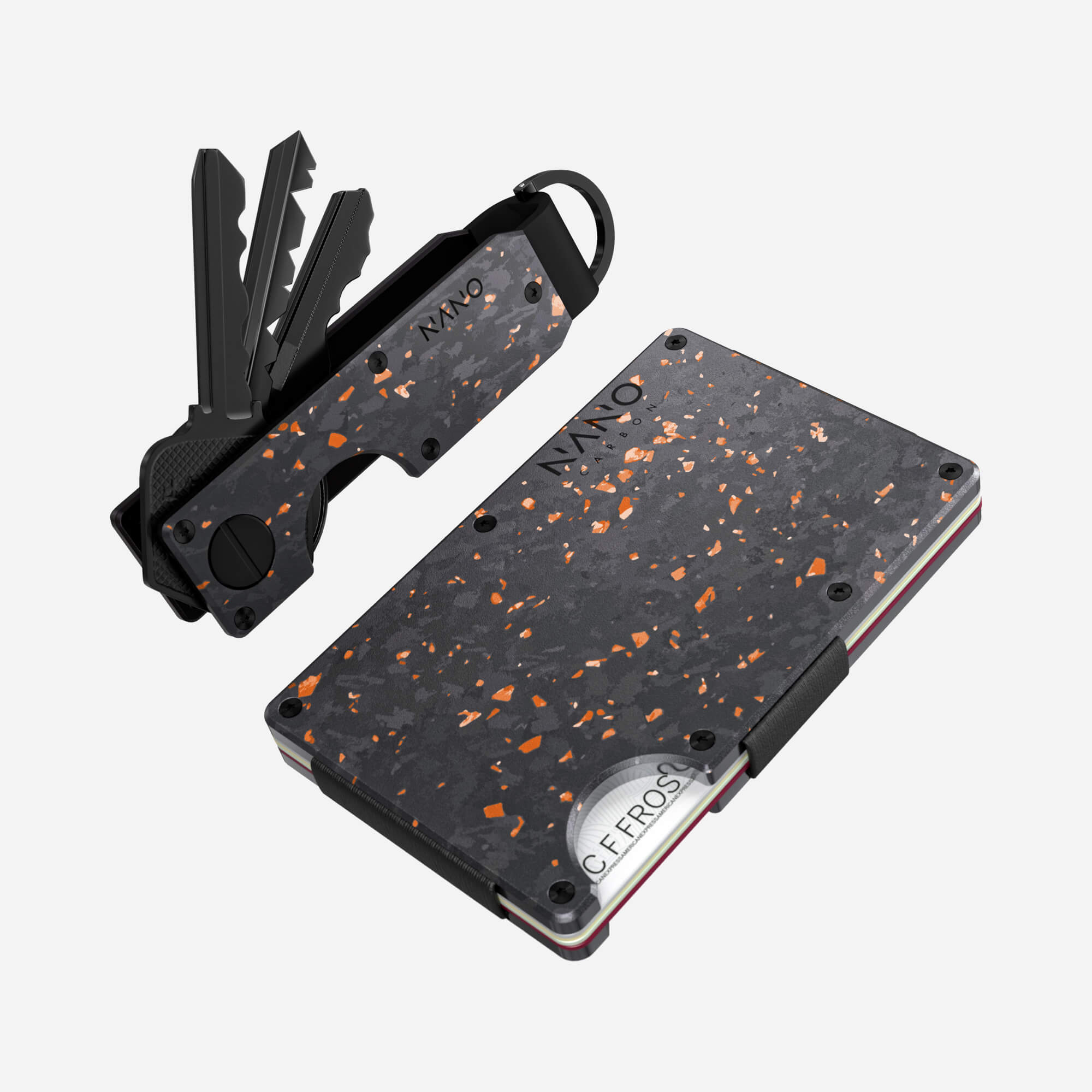 AirTag Money Clip Wallet (Nero/Arancione) Everyday Bundle