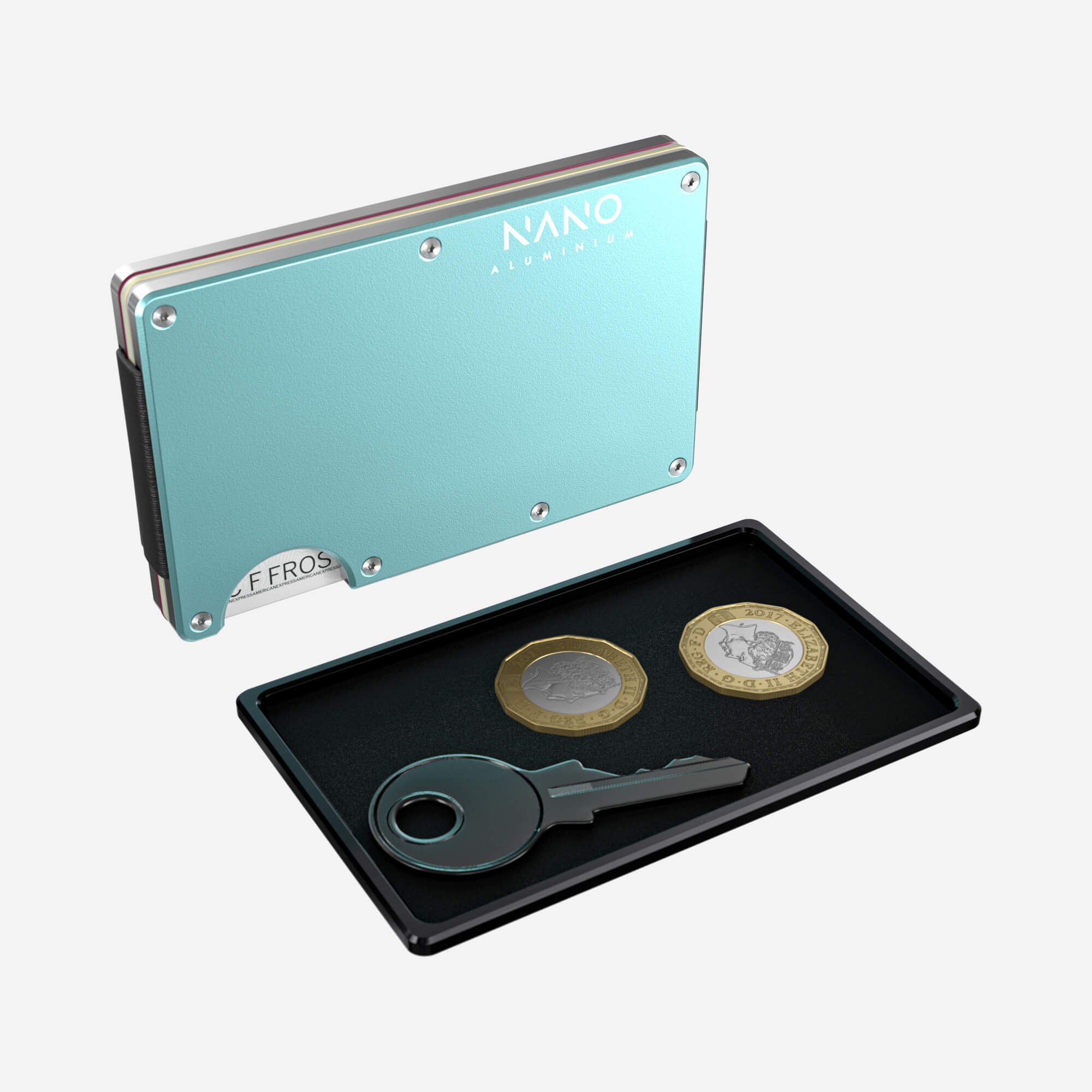 AirTag Cash Strap Wallet (Ocean Mist) Essential Bundle