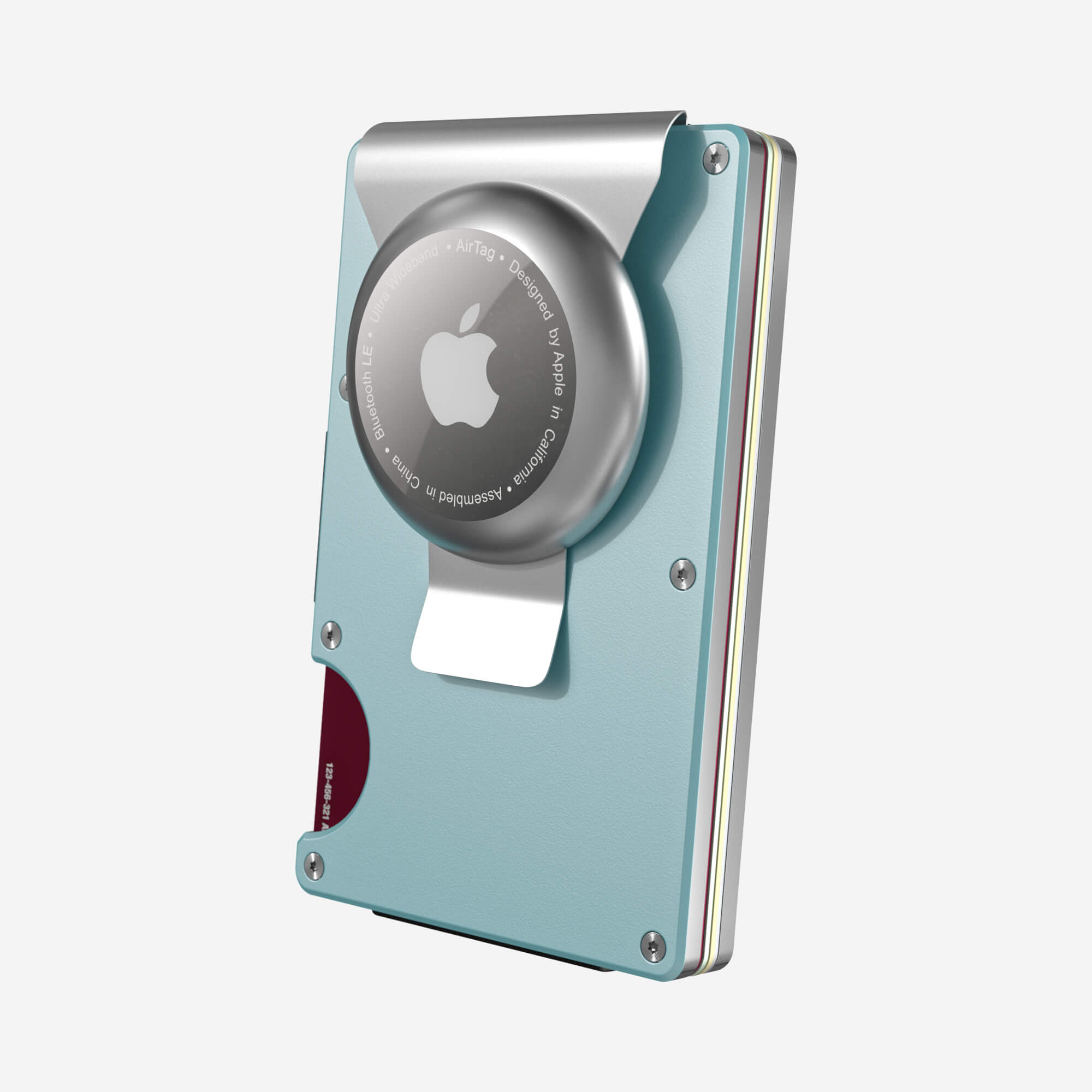 Personalised AirTag Money Clip Wallet (Ocean Mist) Essential Bundle