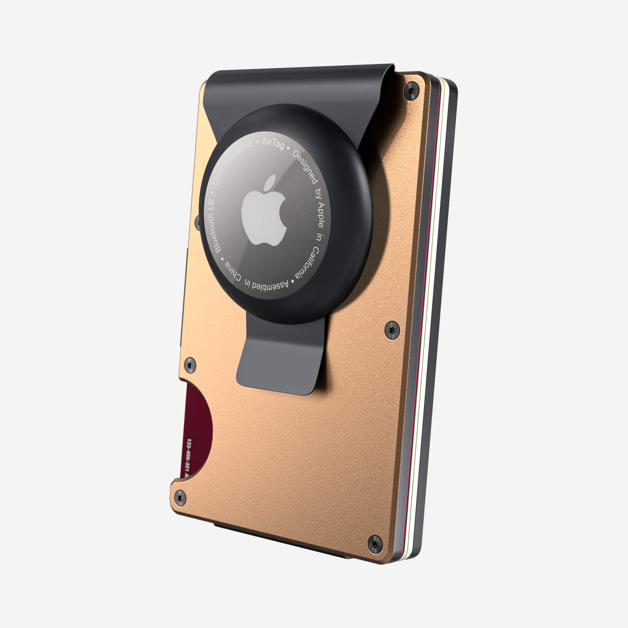 Personalised AirTag Money Clip Wallet (Spectre Gold) Essential Bundle