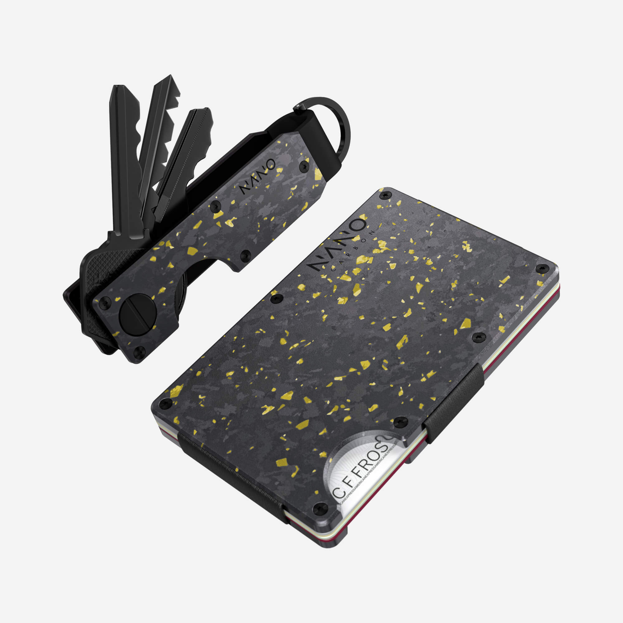 AirTag Money Clip Wallet (Nero/Oro) Everyday Bundle