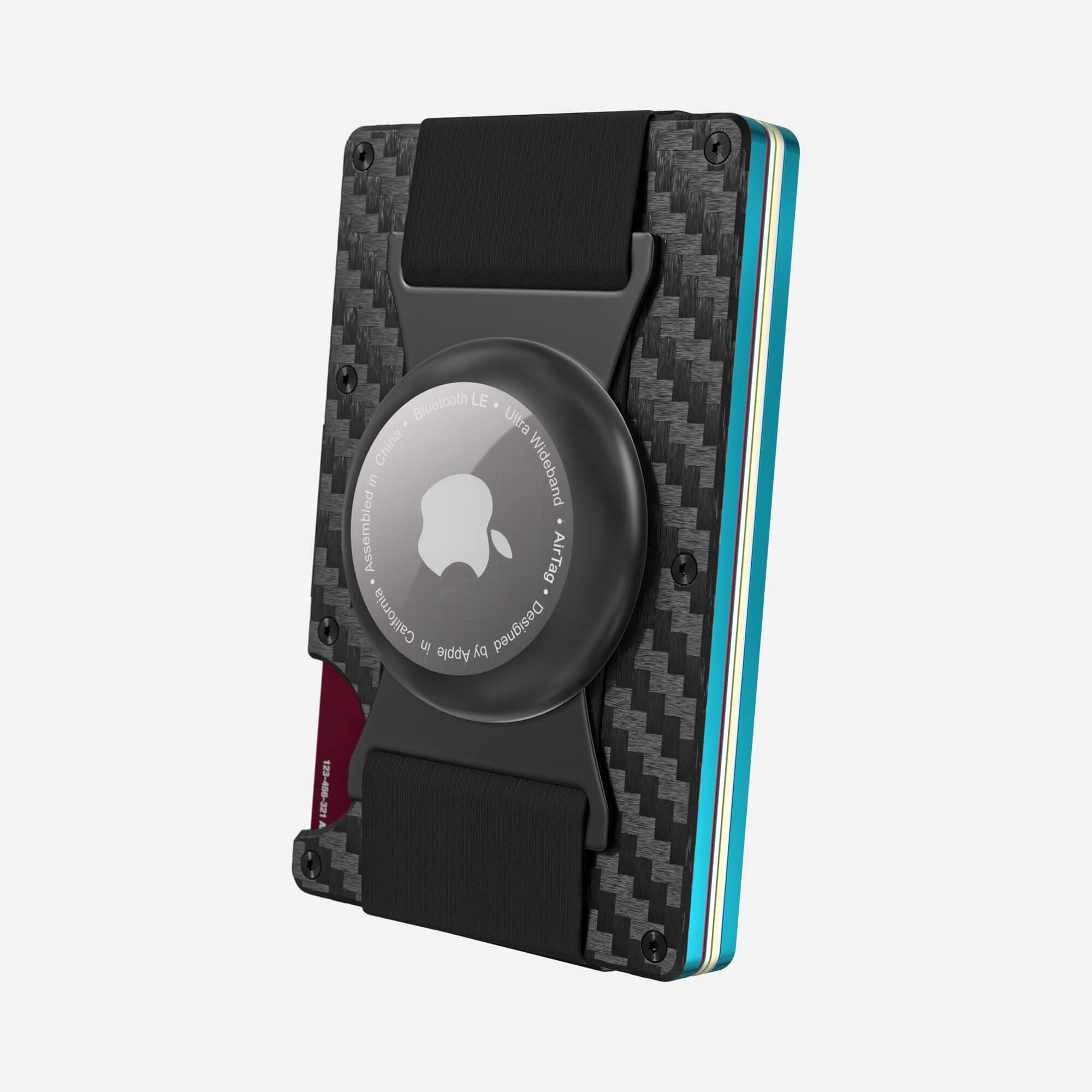004 AirTag Cash Strap Wallet (Stealth Black/Miami Blue)