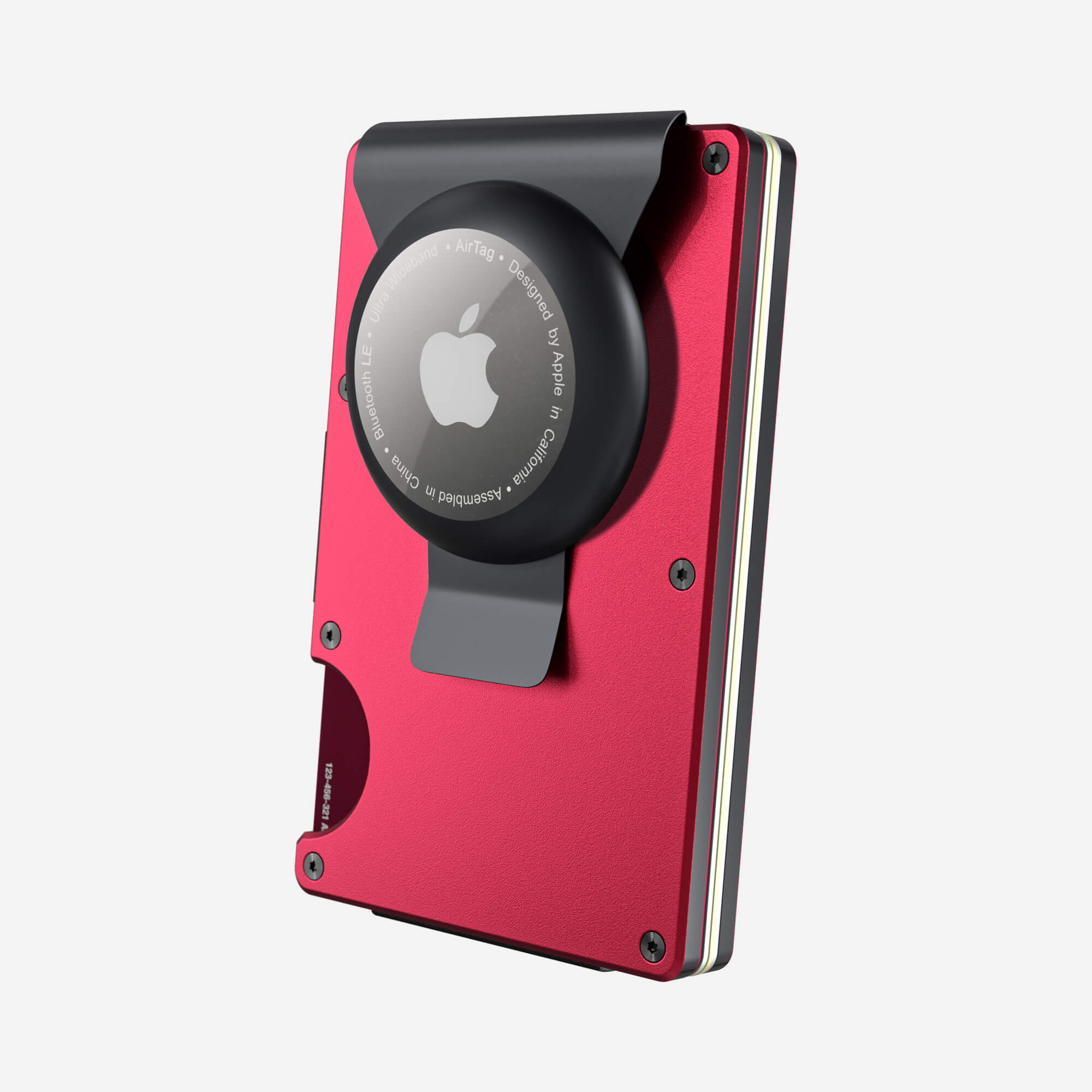 Personalised AirTag Money Clip Wallet (Volcano Red) Ultimate Bundle