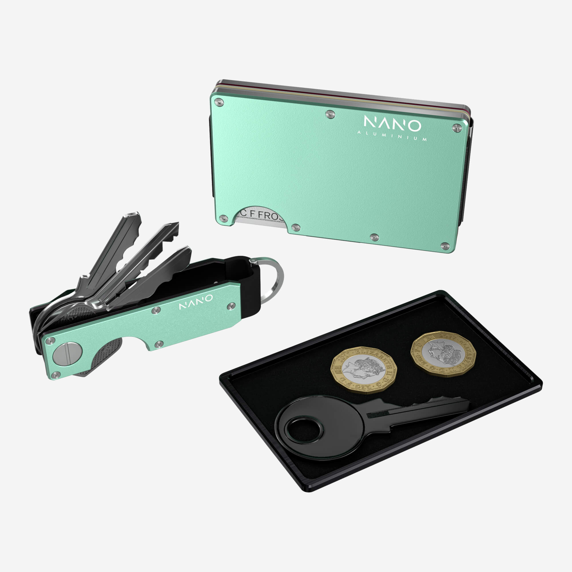 Personalised AirTag Cash Strap Wallet (Orchard Mint) Ultimate Bundle