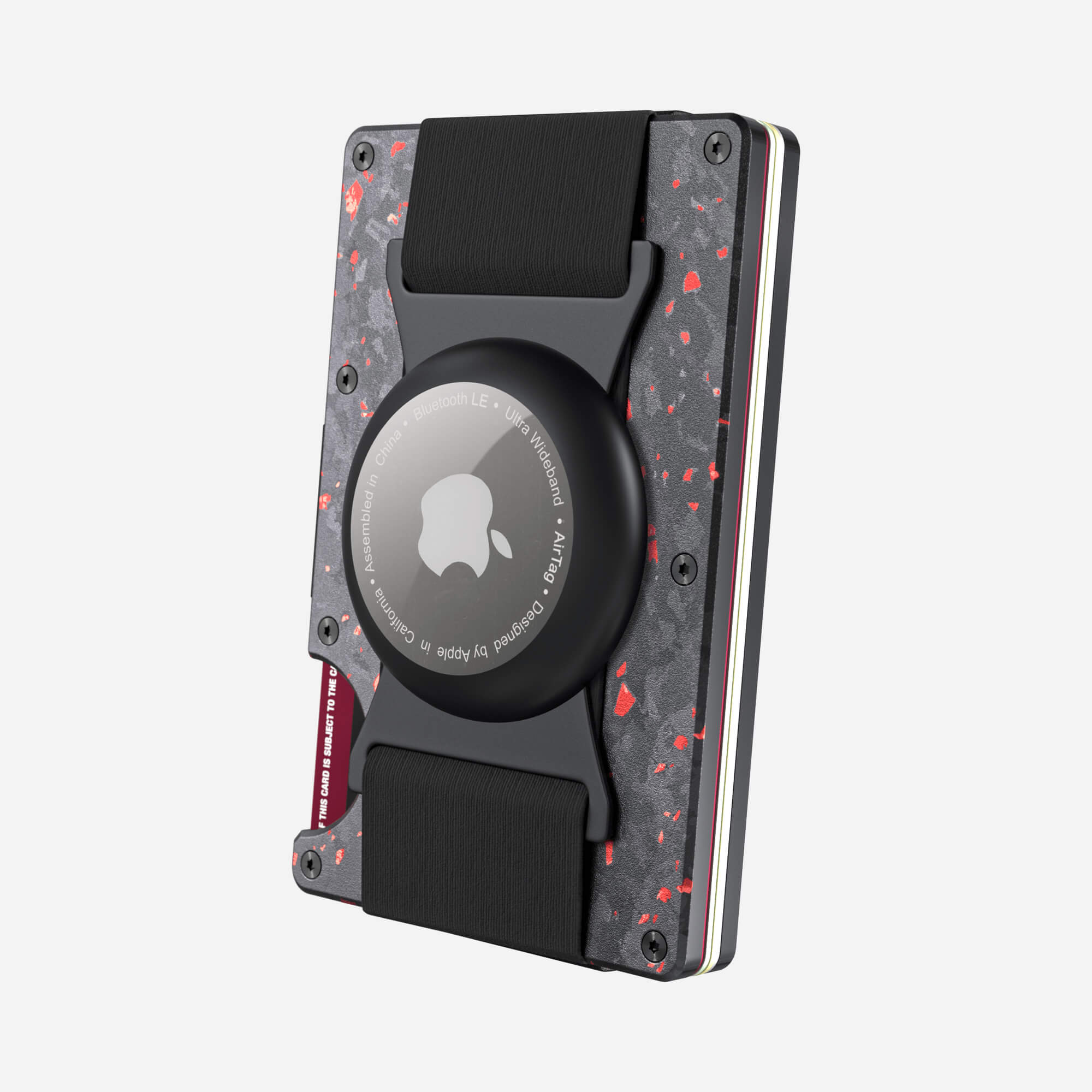 AirTag Cash Strap Wallet (Nero/Rosso) Everyday Bundle