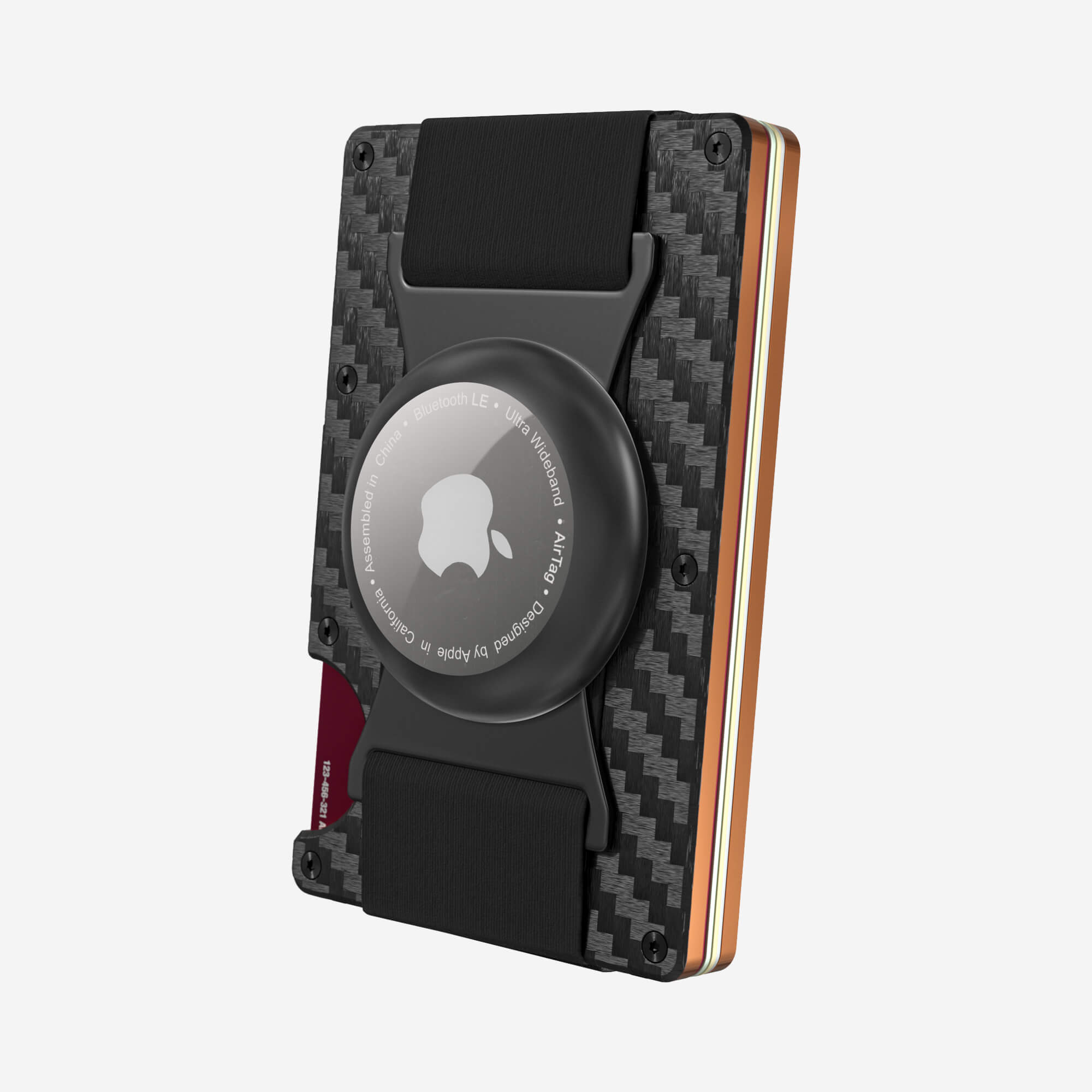 002 AirTag Cash Strap Wallet (Stealth Black/Ventura Orange)
