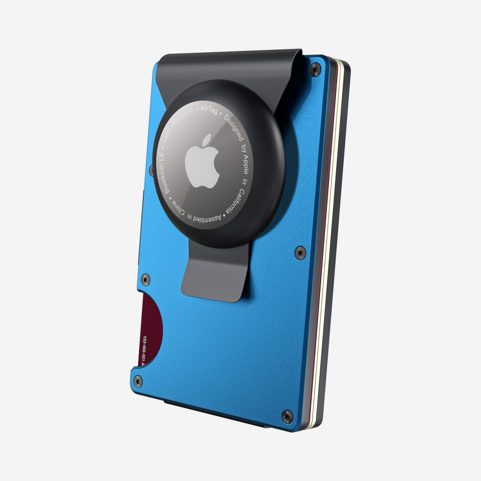 Personalised AirTag Money Clip Wallet (Velocity Blue) Essential Bundle