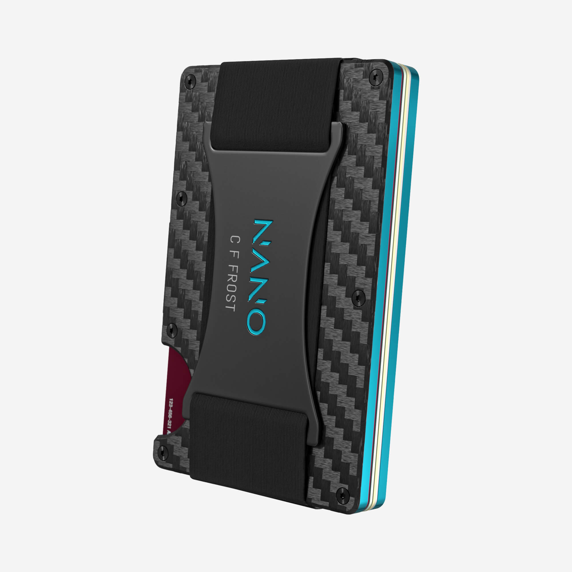004 Personalised Cash Strap Wallet (Stealth Black/Miami Blue)