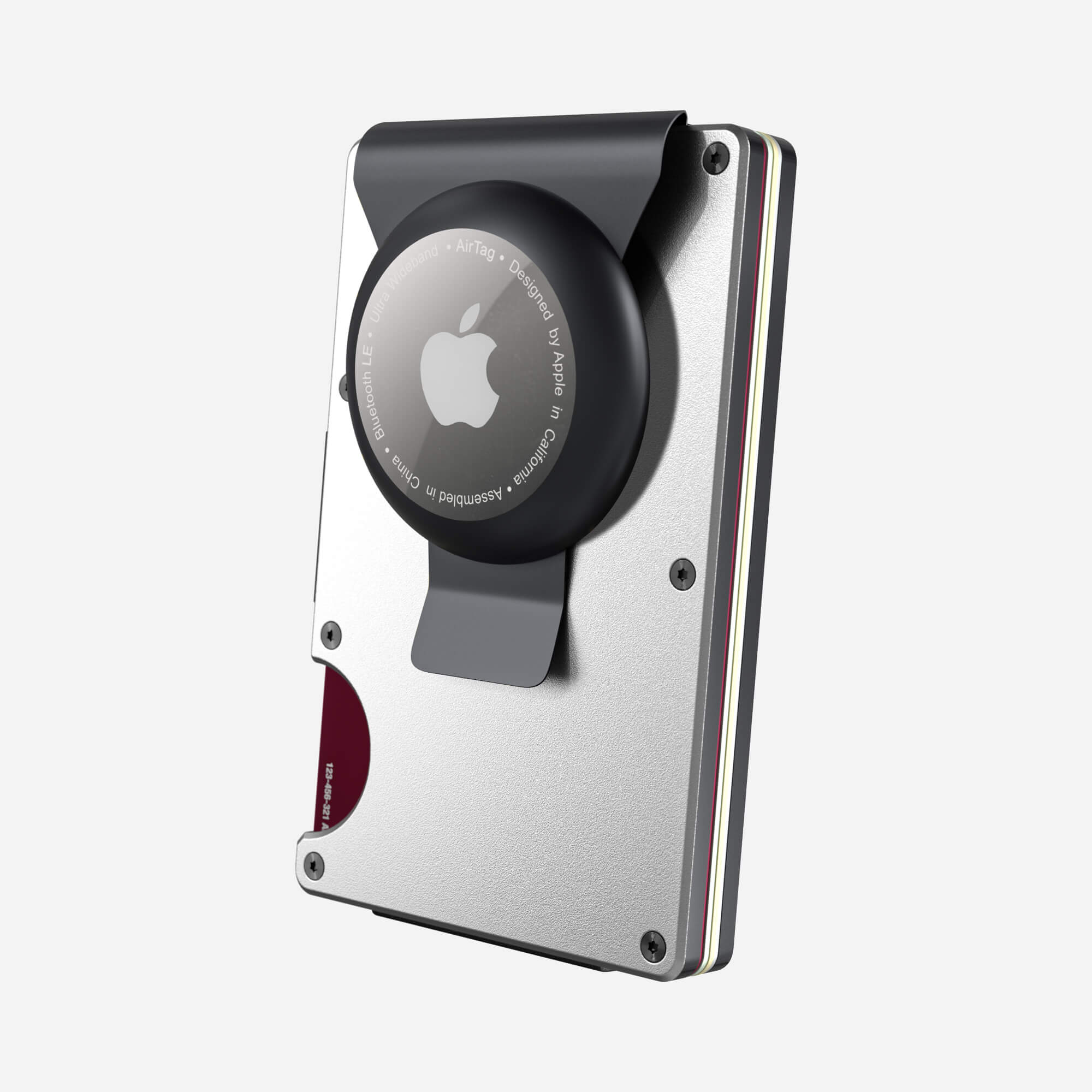 Personalised AirTag Money Clip Wallet (Ghost Silver) Essential Bundle