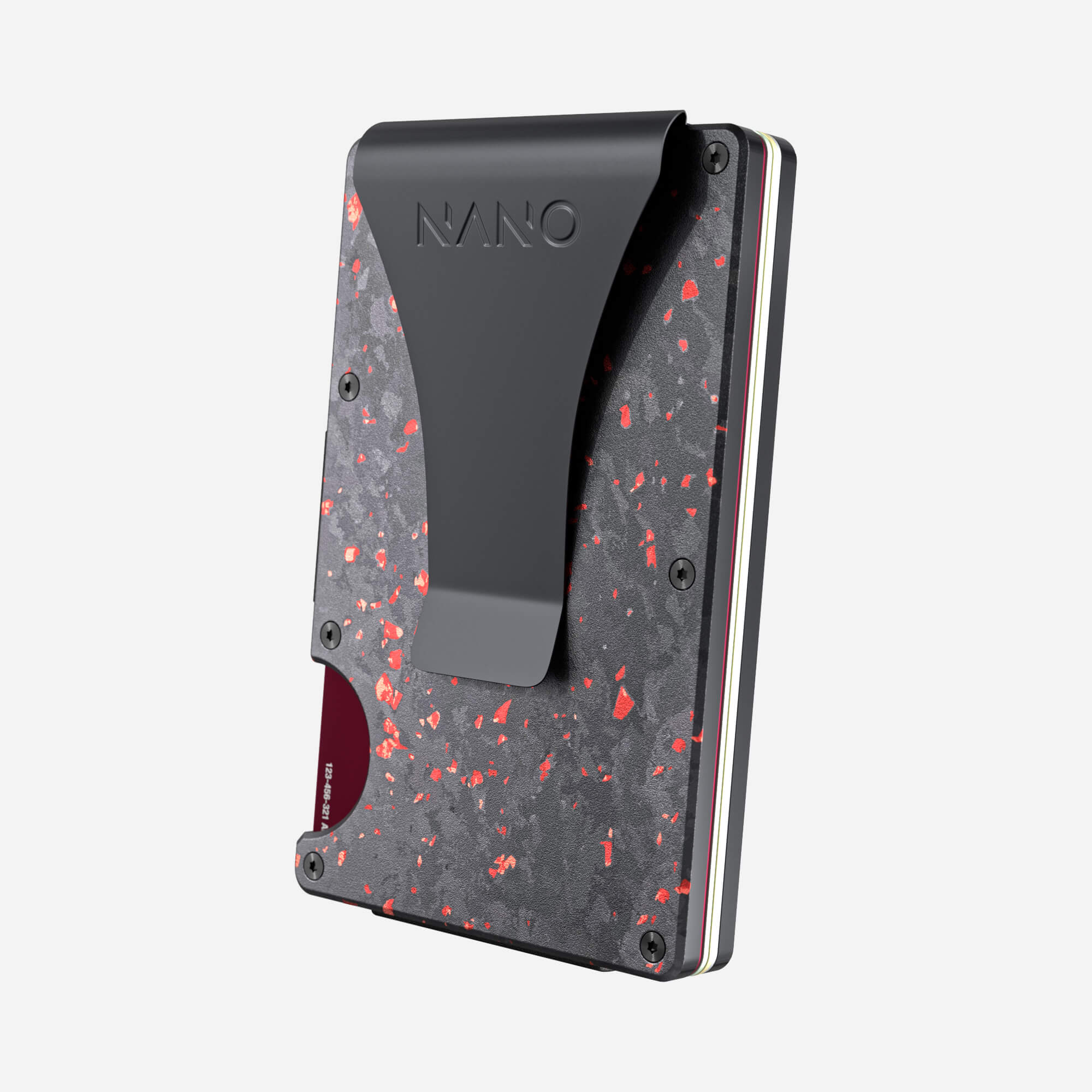 Money Clip Wallet (Nero/Rosso)
