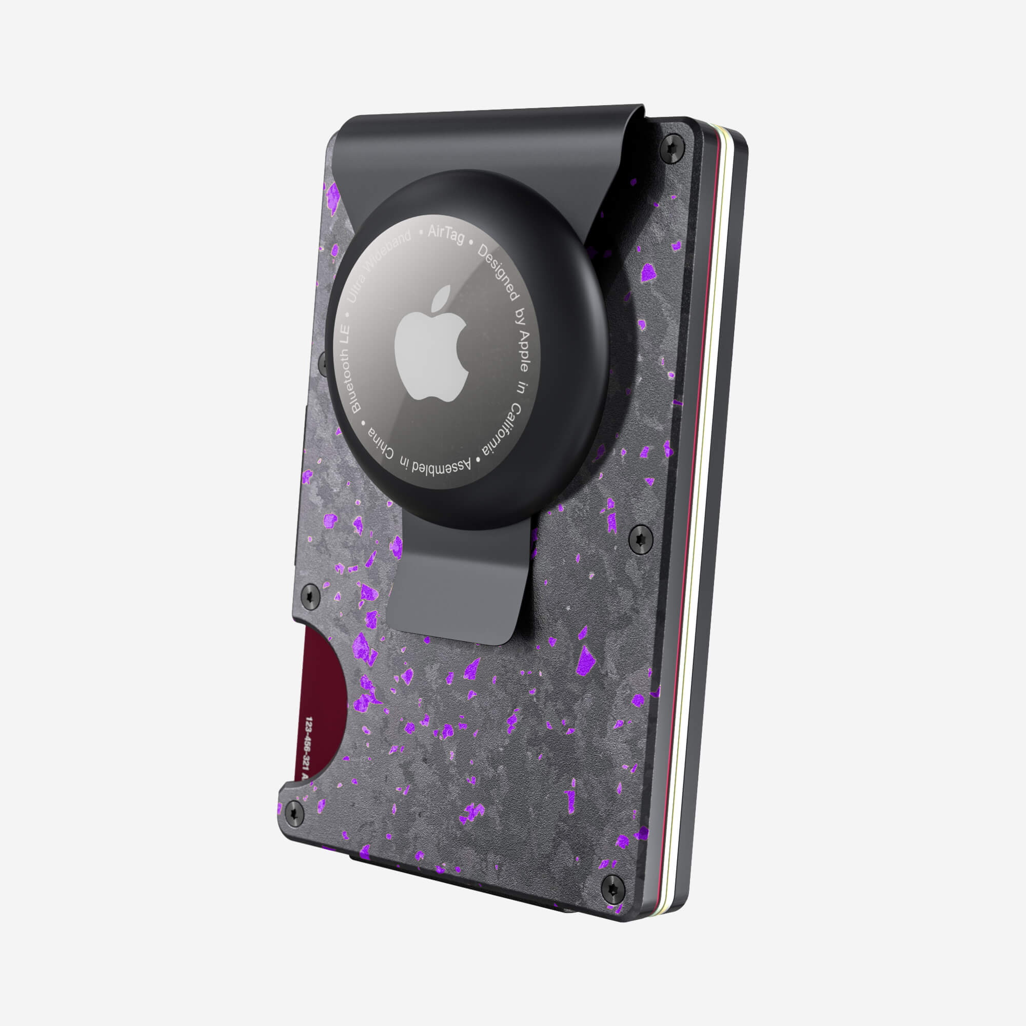 AirTag Money Clip Wallet (Nero/Viola) Essential Bundle