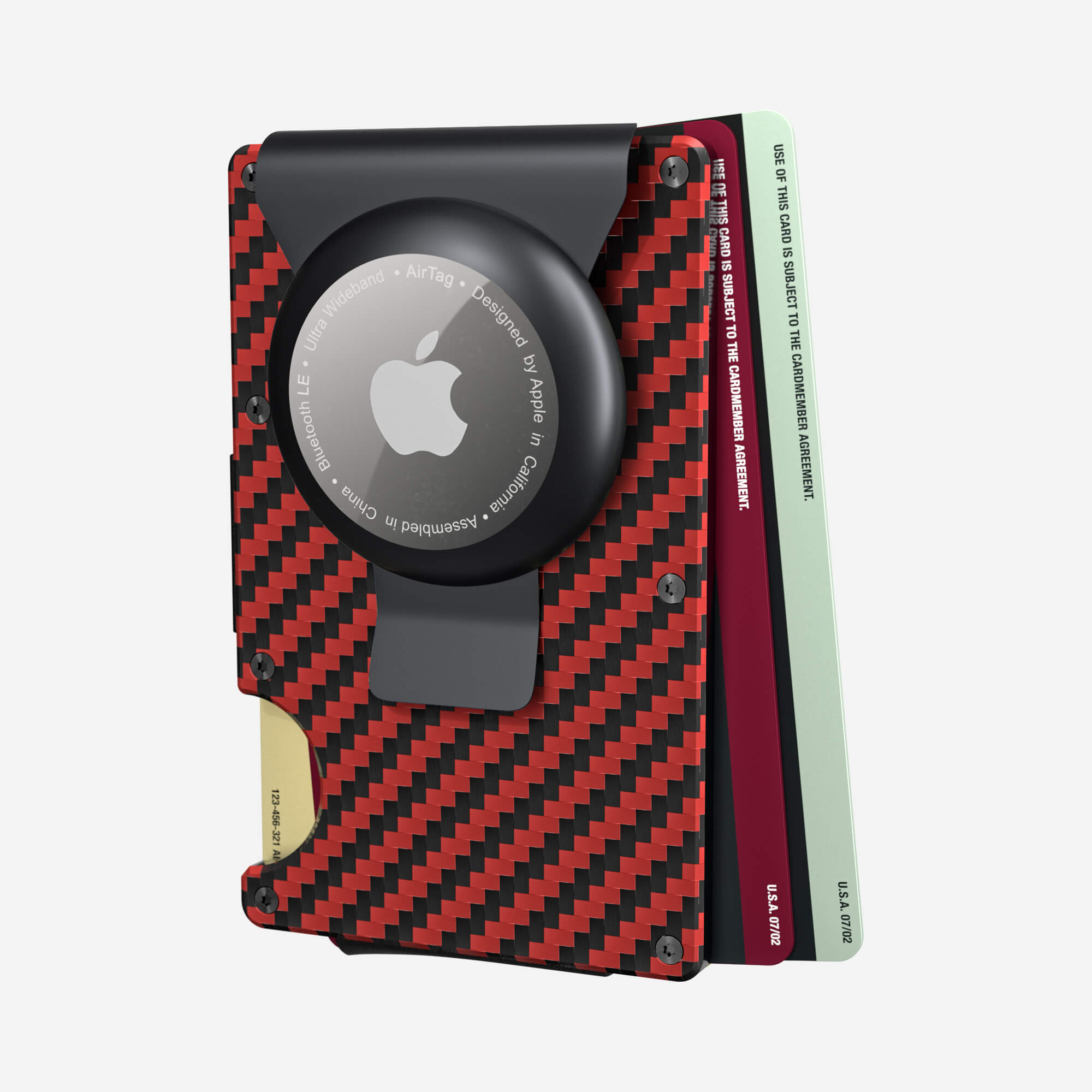 AirTag Money Clip Wallet (Diablo Red/Stealth Black) Everyday Bundle