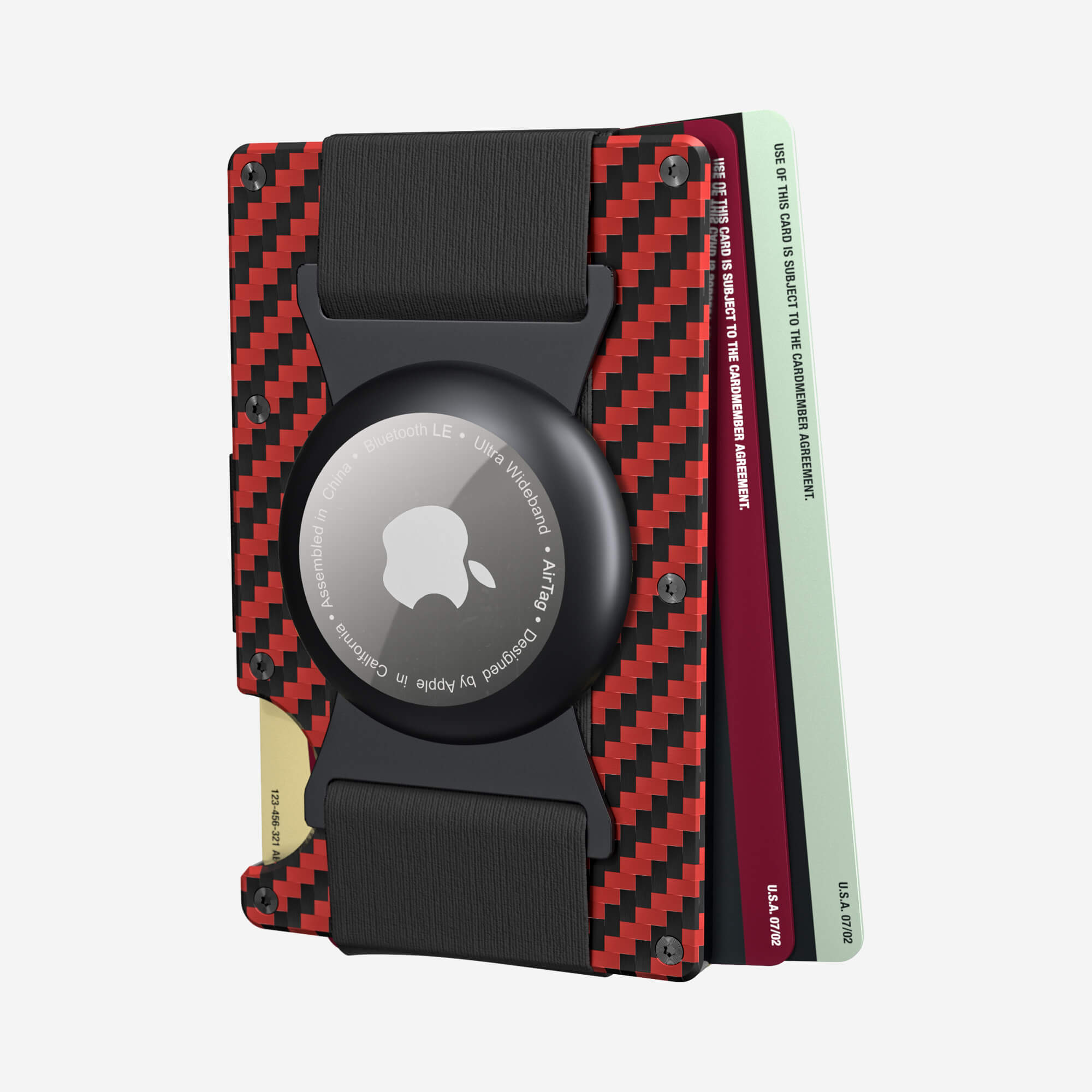 AirTag Cash Strap Wallet (Diablo Red/Stealth Black) Everyday Bundle