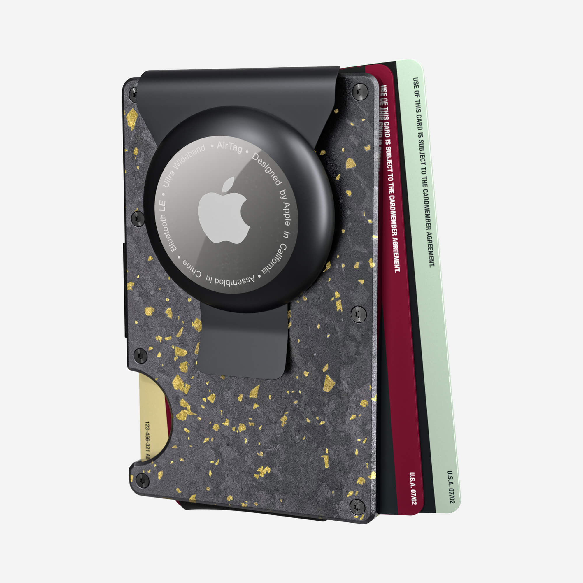 AirTag Money Clip Wallet (Nero/Oro) Everyday Bundle
