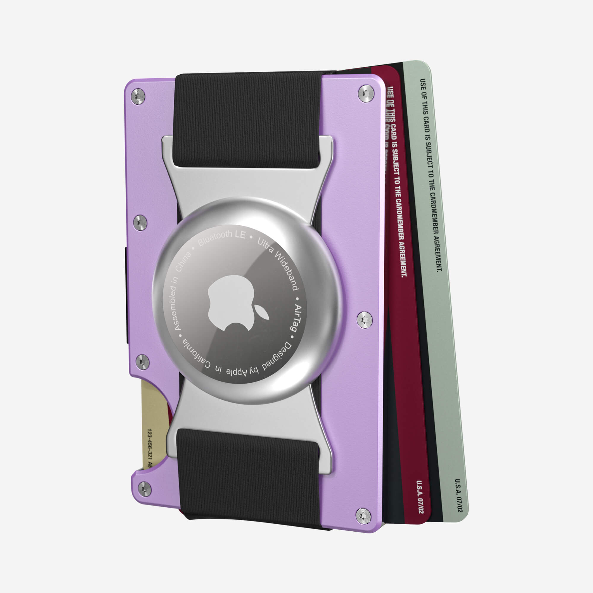 Personalised AirTag Cash Strap Wallet (Twilight Lilac) Essential Bundle