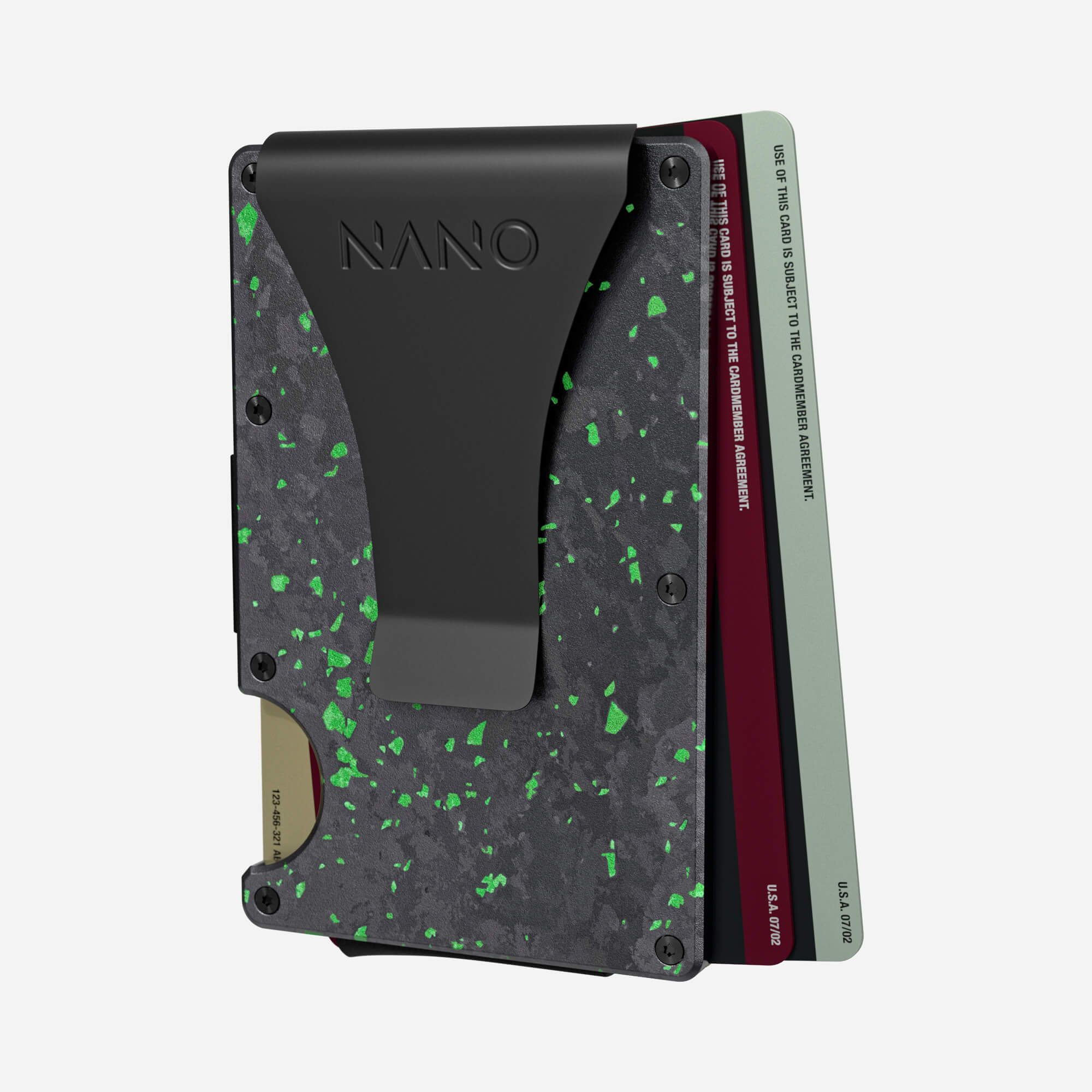 Money Clip Wallet (Nero/Verde) Essential Bundle