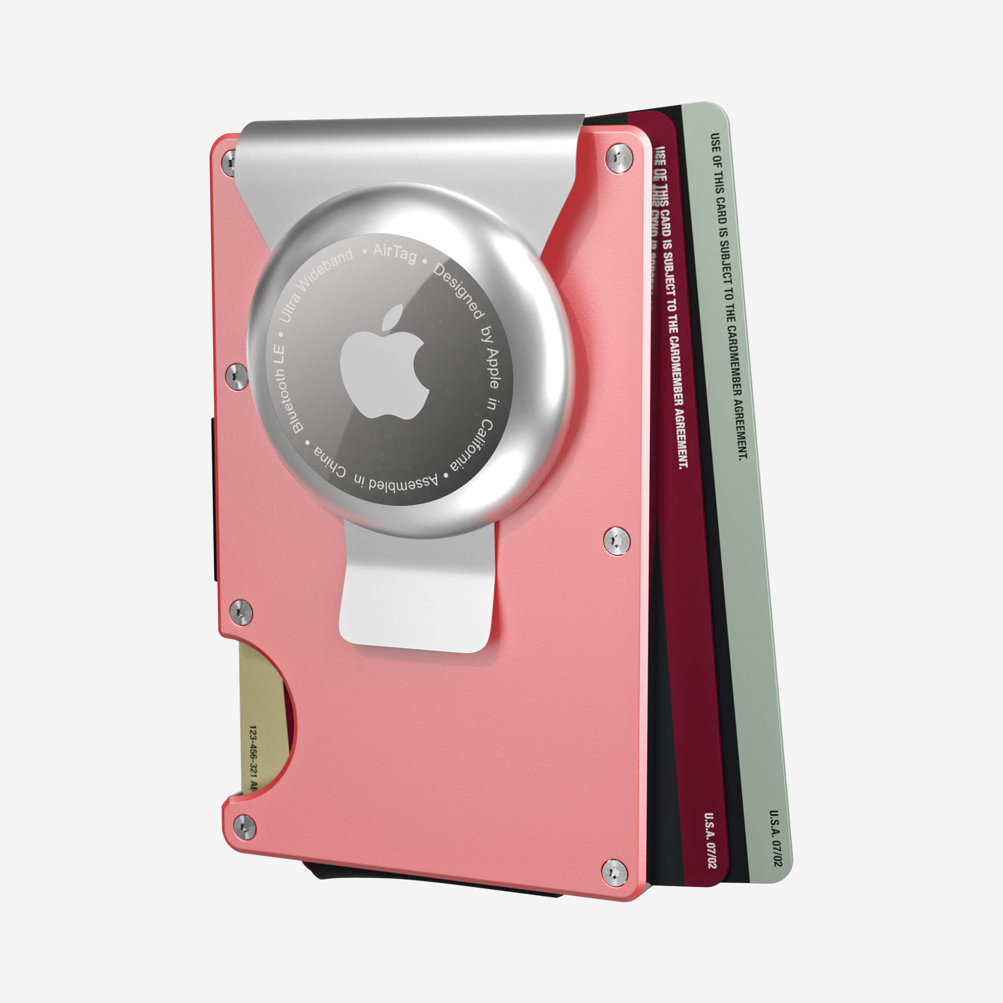 Personalised AirTag Money Clip Wallet (Sunset Blush) Essential Bundle