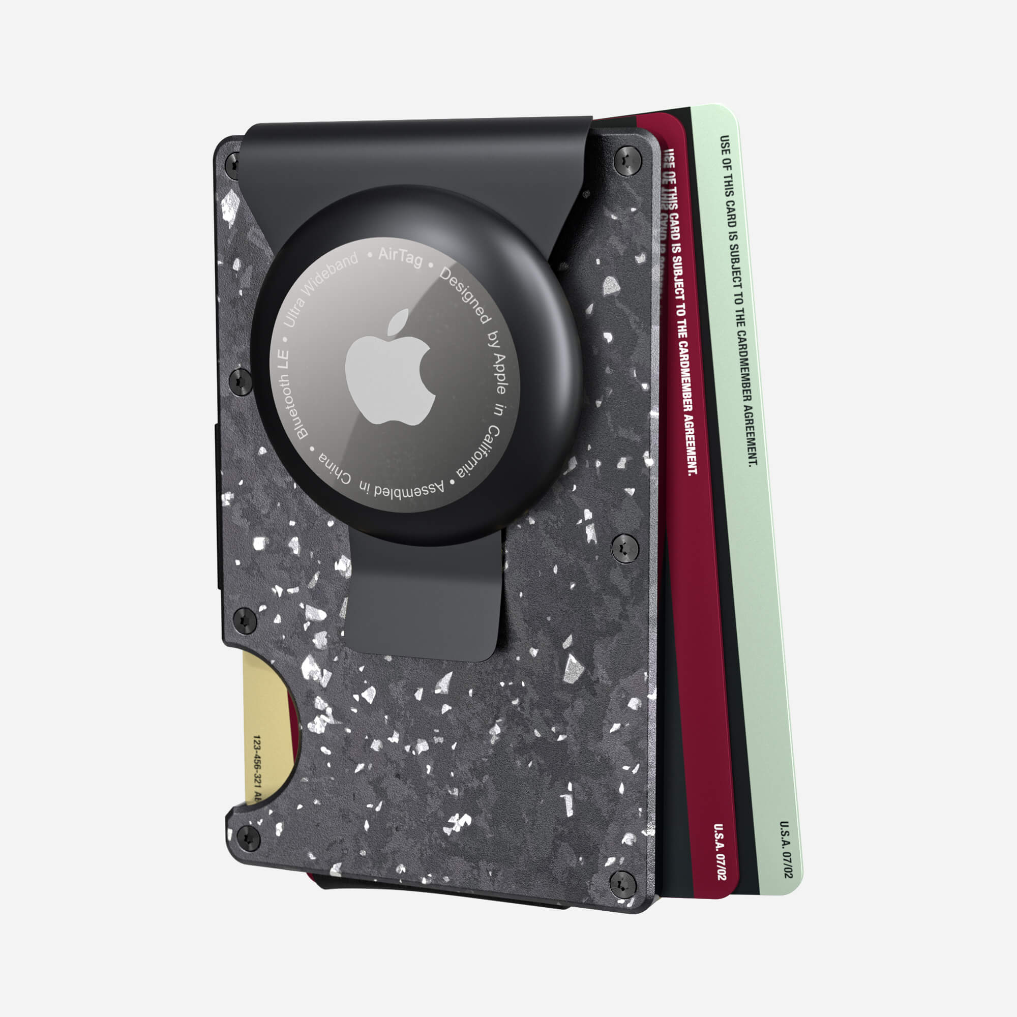 AirTag Money Clip Wallet (Nero/Argento) Everyday Bundle