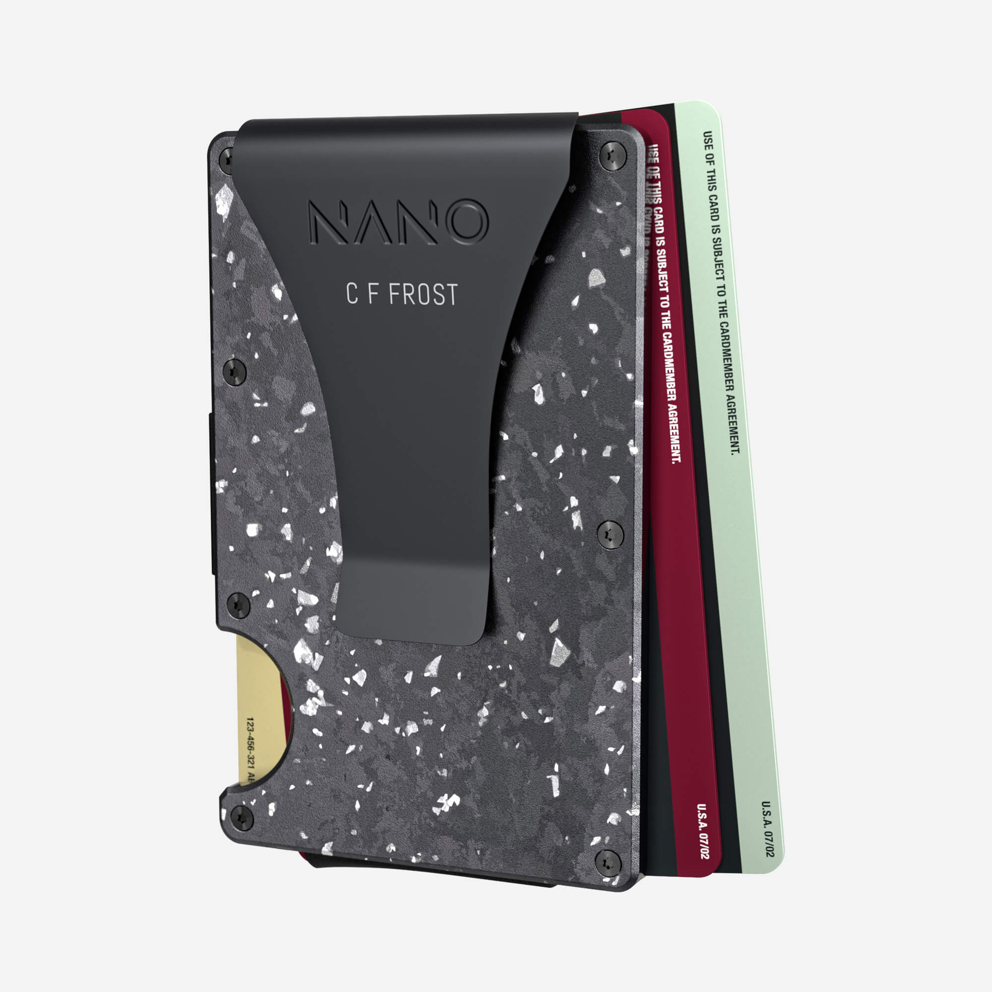 Personalised Money Clip Wallet (Nero/Argento) Essential Bundle