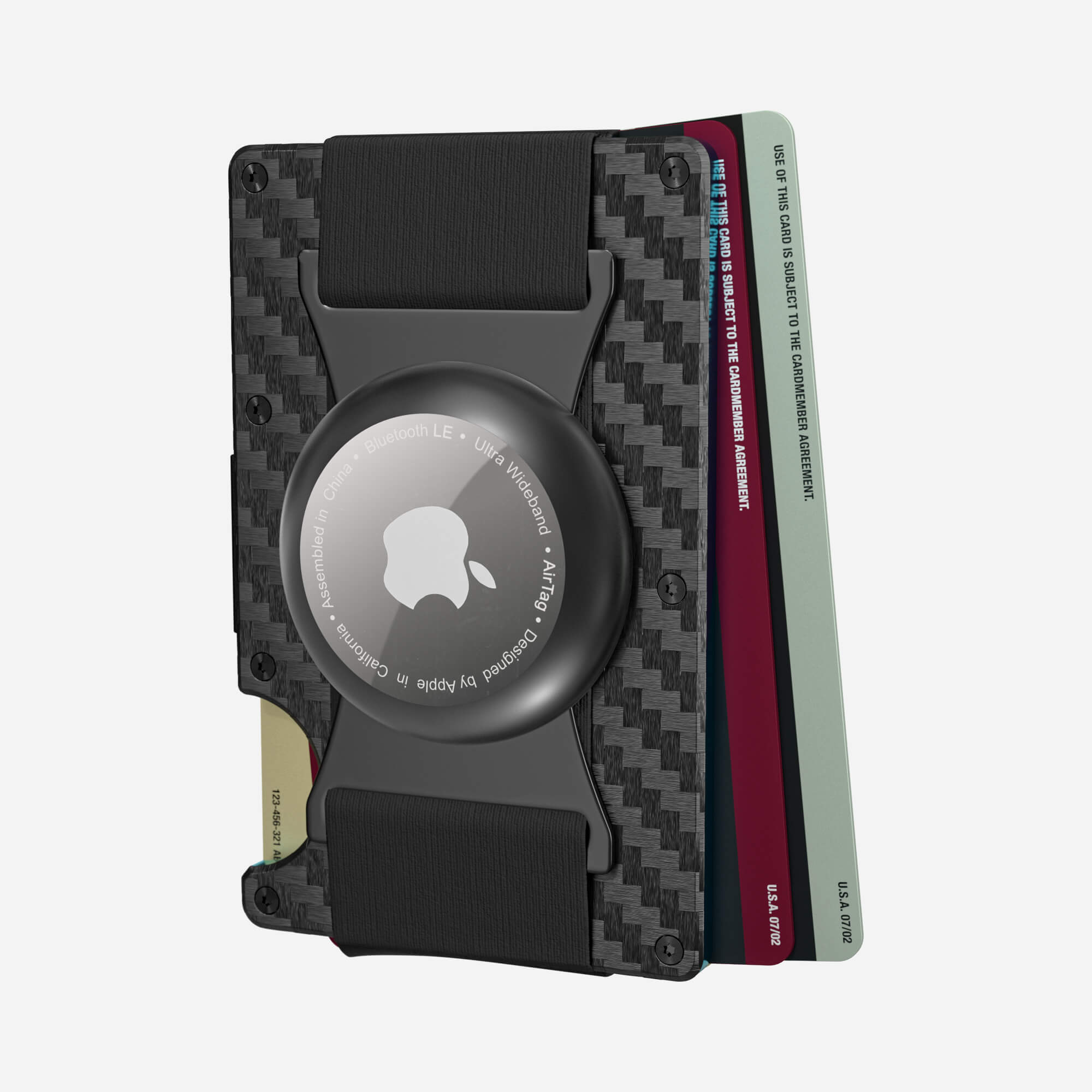 004 AirTag Cash Strap Wallet (Stealth Black/Miami Blue)