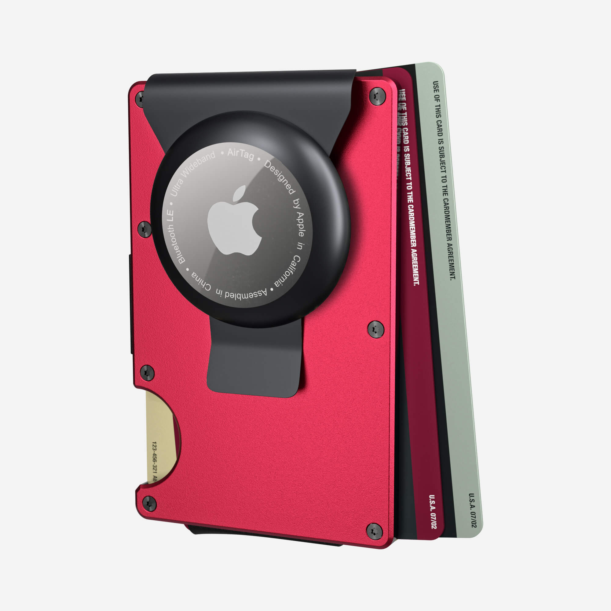 Personalised AirTag Money Clip Wallet (Volcano Red) Ultimate Bundle