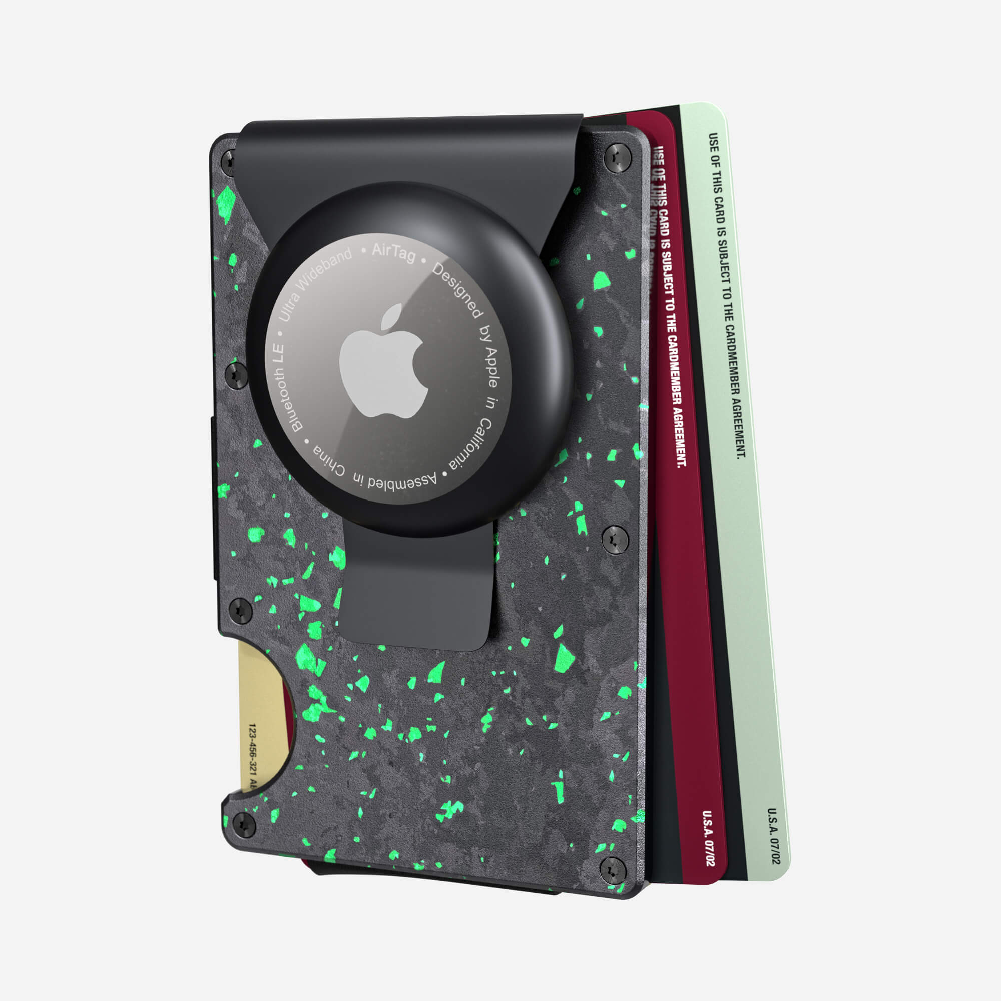 AirTag Money Clip Wallet (Nero/Verde) Everyday Bundle