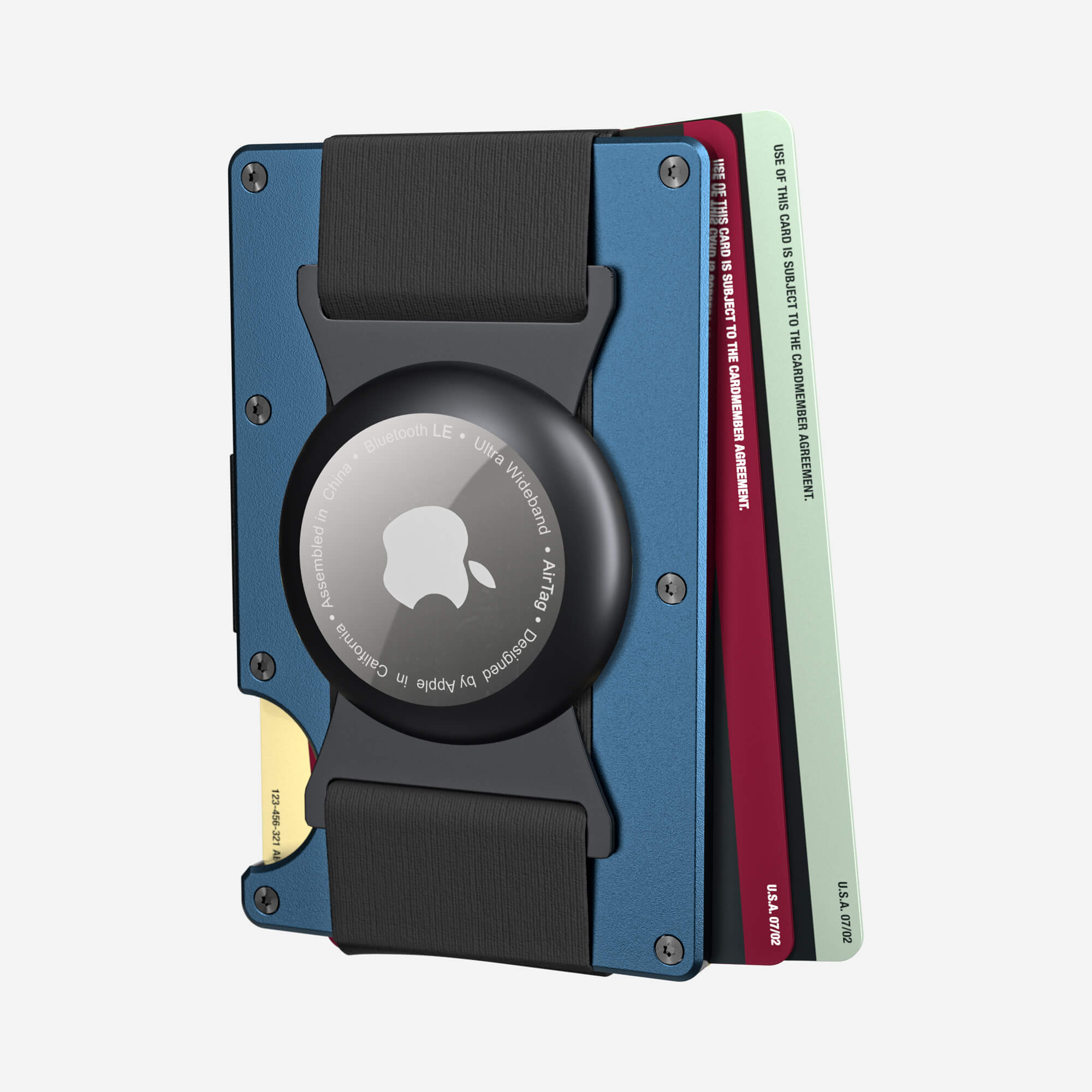 Personalised AirTag Cash Strap Wallet (Riviera Navy) Essential Bundle