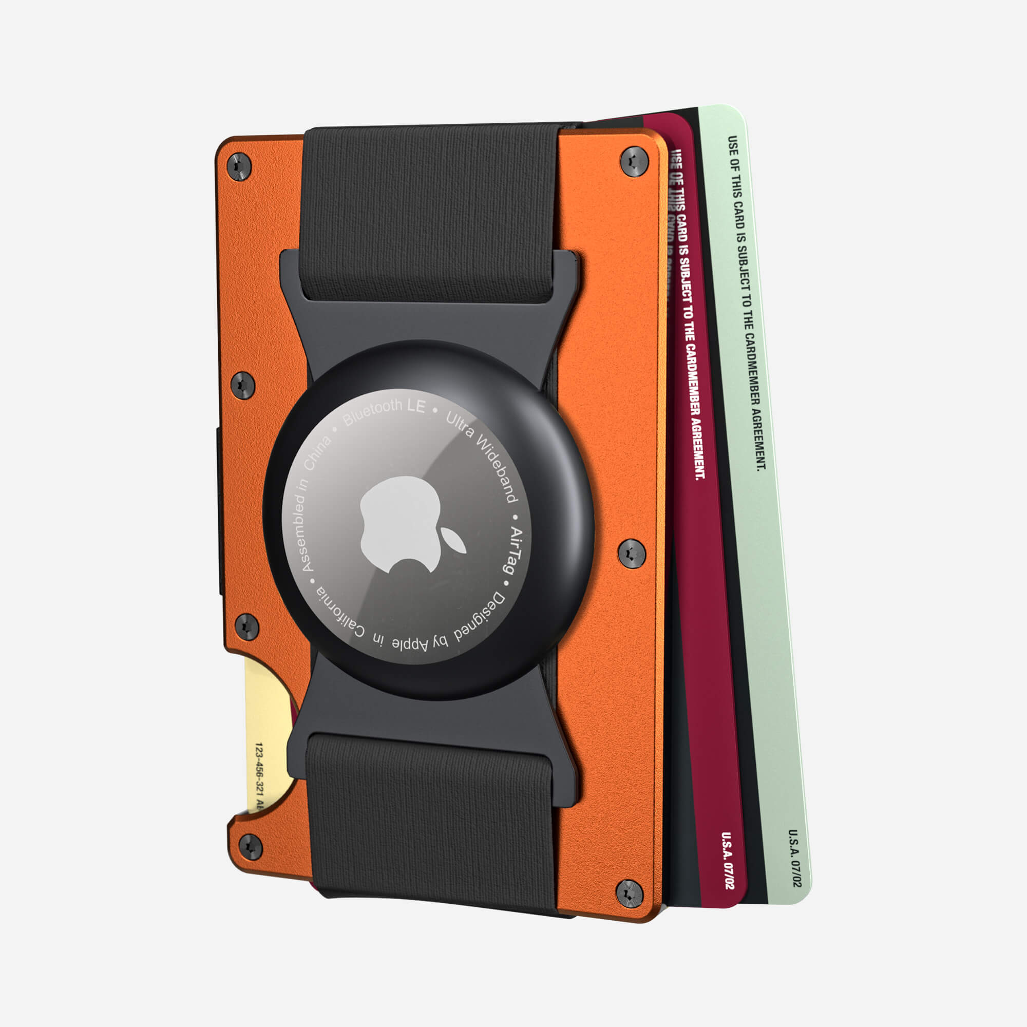 Personalised AirTag Cash Strap Wallet (Ventura Orange) Essential Bundle