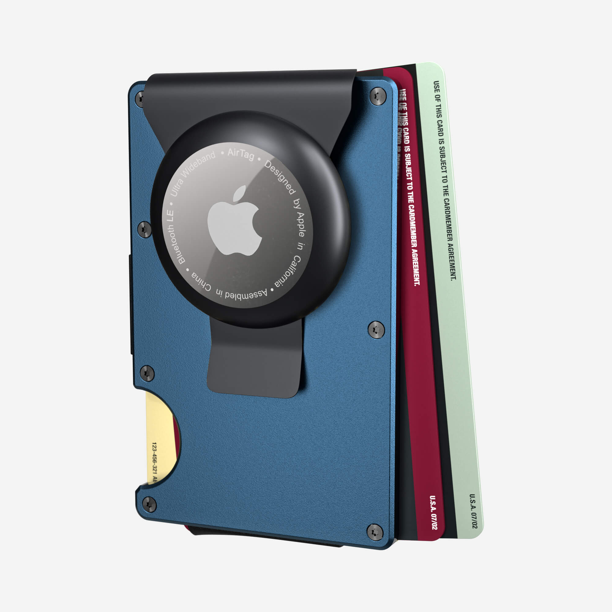 Personalised AirTag Money Clip Wallet (Riviera Navy) Essential Bundle