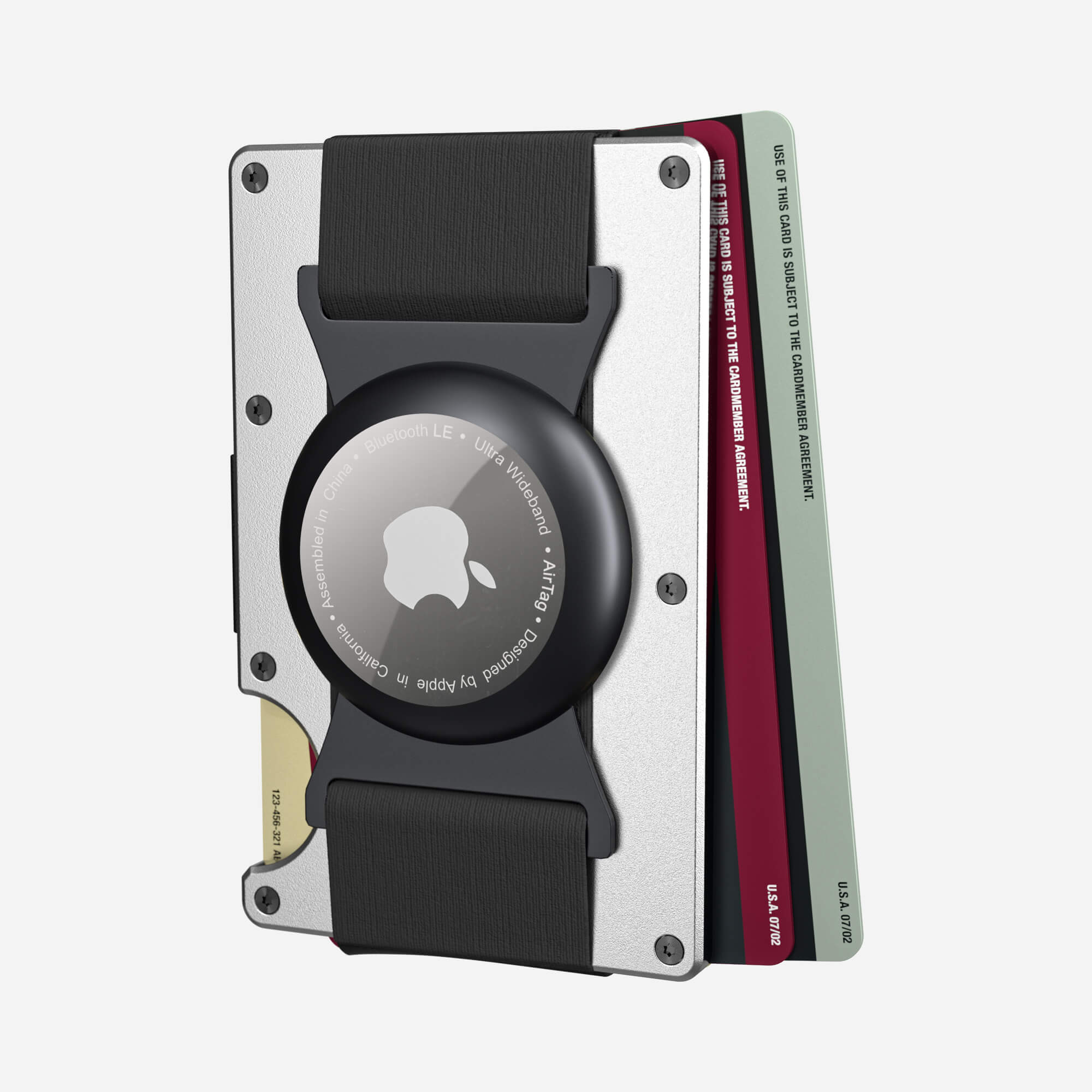 AirTag Cash Strap Wallet (Ghost Silver) Everyday Bundle