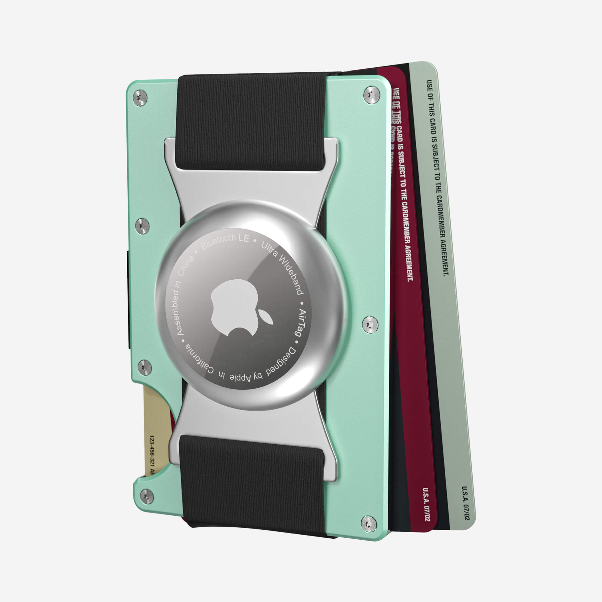 Personalised AirTag Cash Strap Wallet (Orchard Mint) Essential Bundle