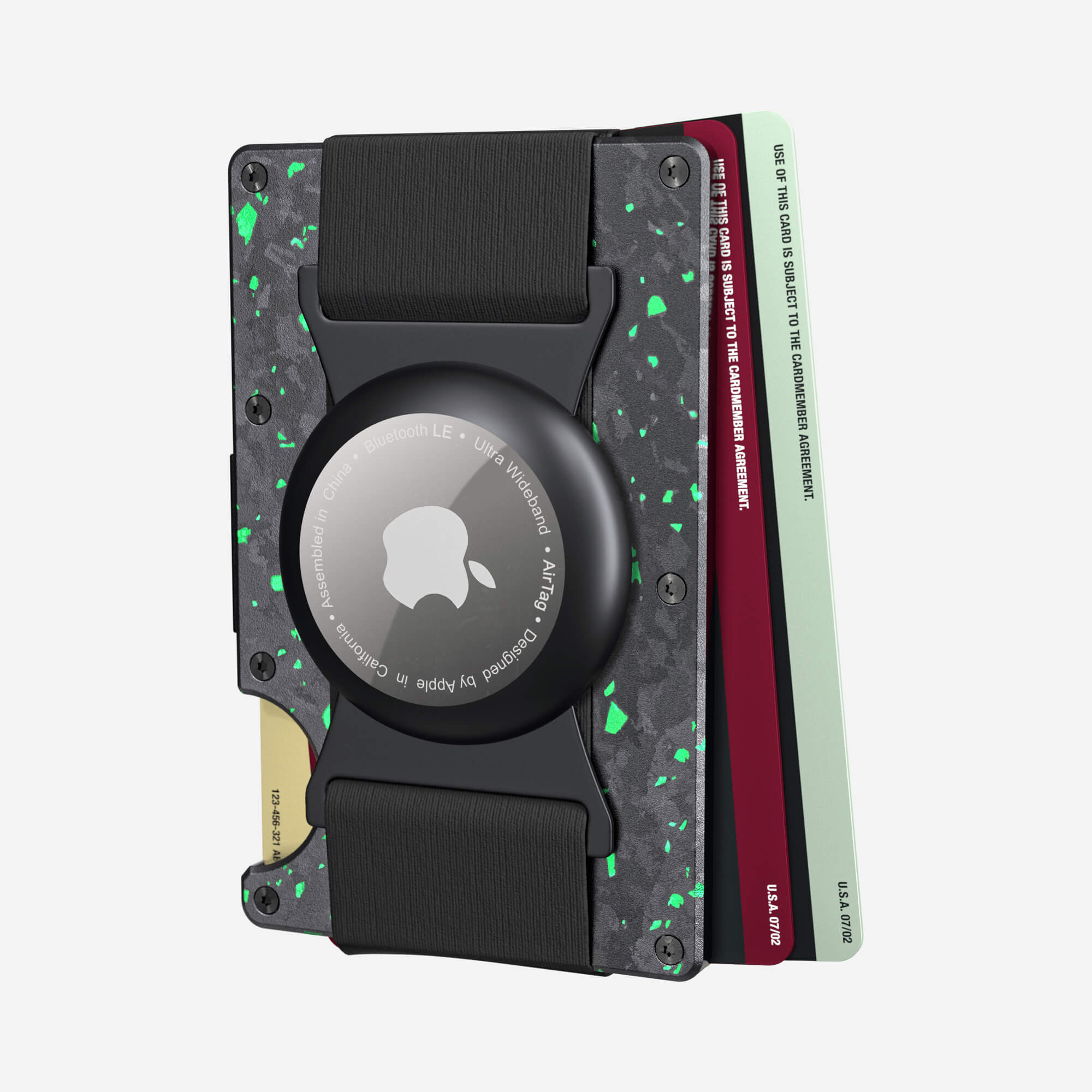 AirTag Cash Strap Wallet (Nero/Verde) Everyday Bundle