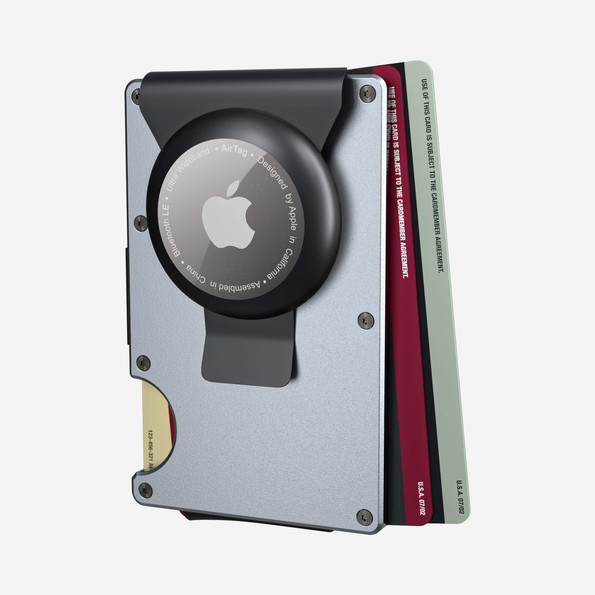 Personalised AirTag Money Clip Wallet (Spyder Grey) Essential Bundle