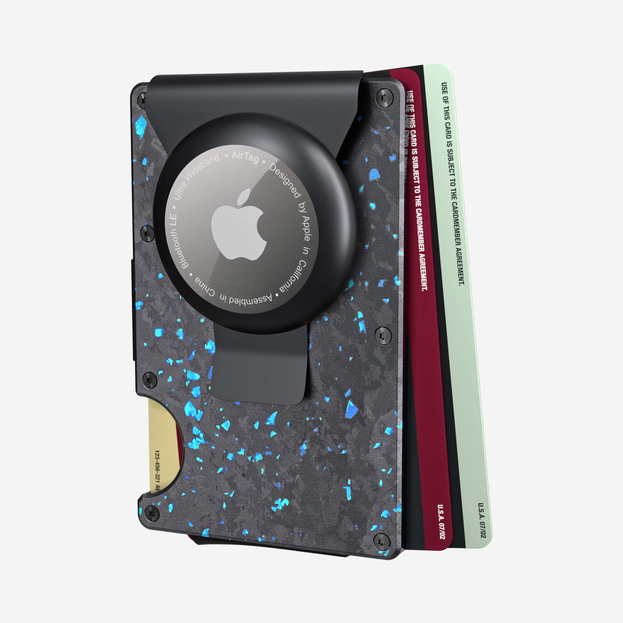 AirTag Money Clip Wallet (Nero/Azzuro) Everyday Bundle