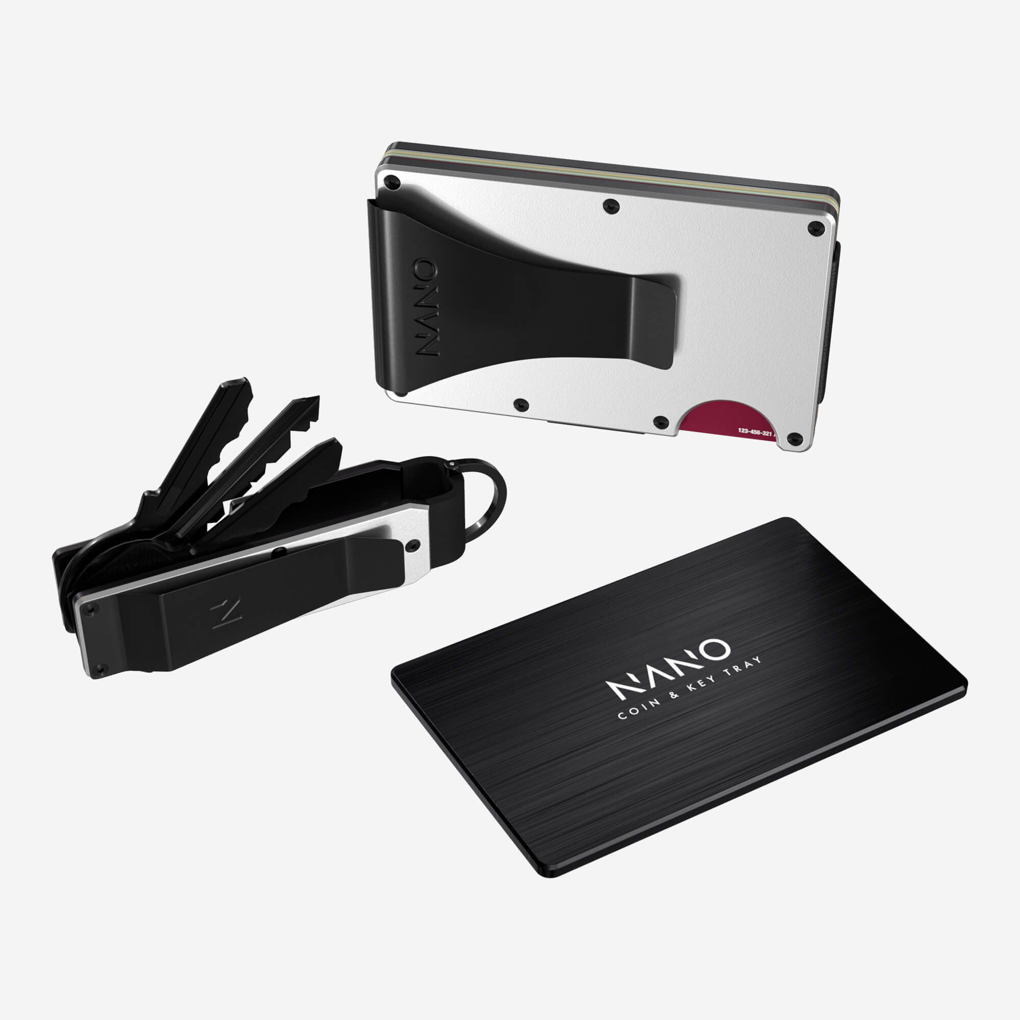 Personalised Money Clip Wallet (Ghost Silver) Ultimate Bundle