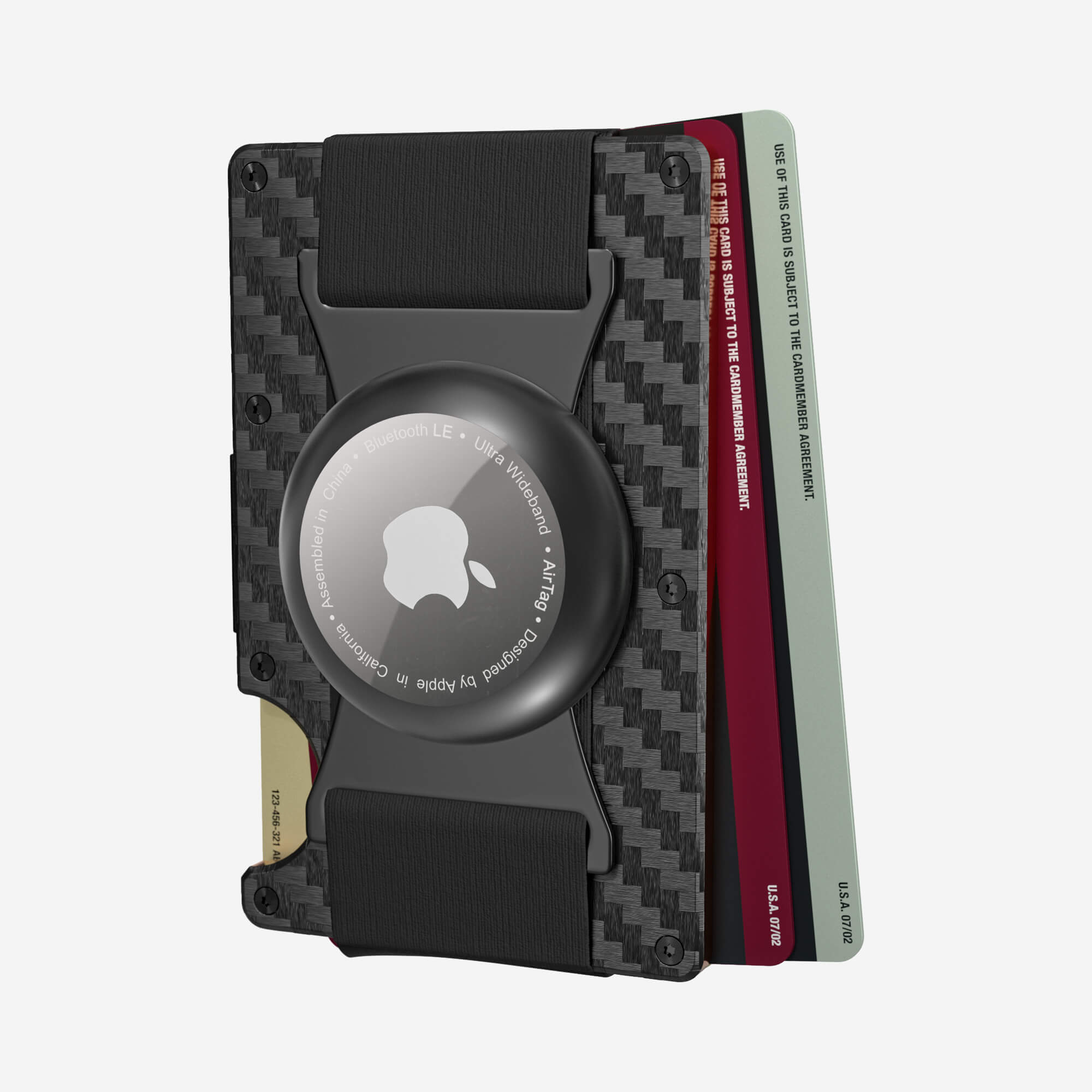 002 AirTag Cash Strap Wallet (Stealth Black/Ventura Orange)