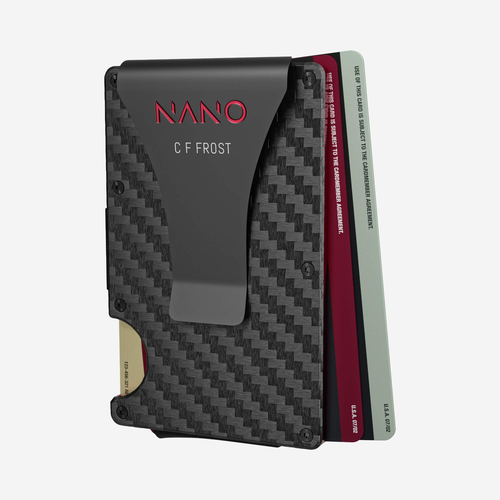 003 Personalised Money Clip Wallet (Stealth Black/Volcano Red)