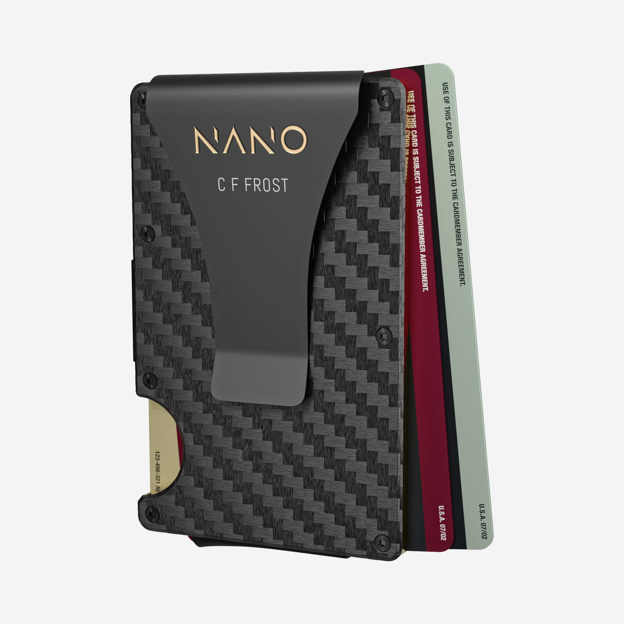 007 Personalised Money Clip Wallet (Stealth Black/Spectre Gold)
